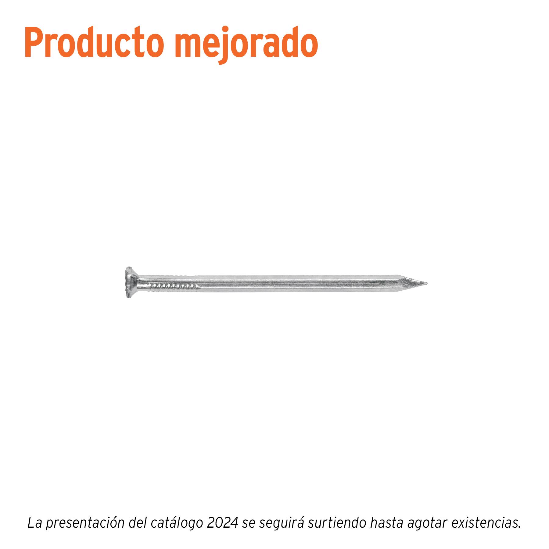 BOLSA CON 1 KG DE CLAVOS PARA CONCRETO GALVANIZADOS 2-1/2'