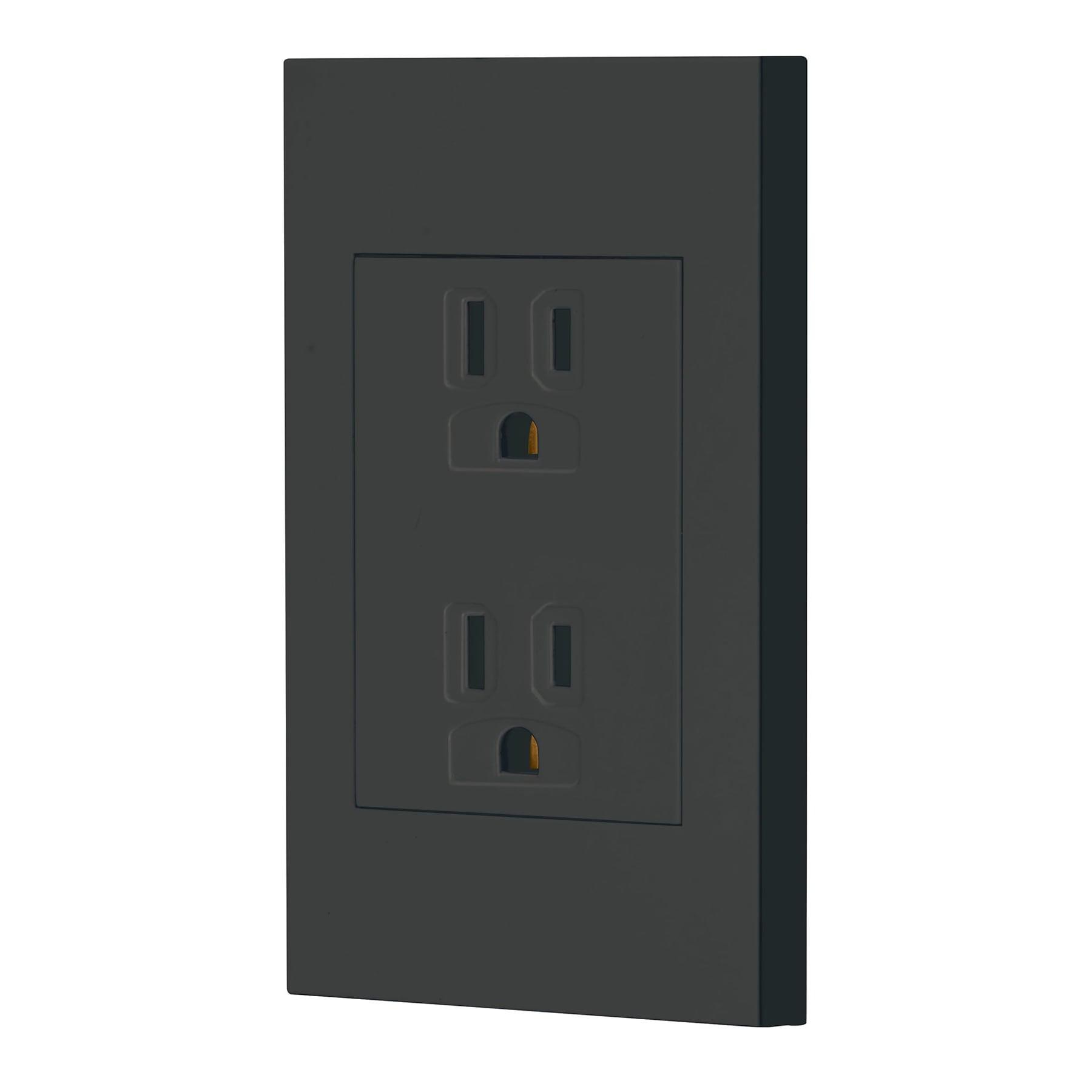 PLACA ARMADA CONTACTO DÚPLEX, 3 MÓDULOS, ESPAÑOLA, NEGRO