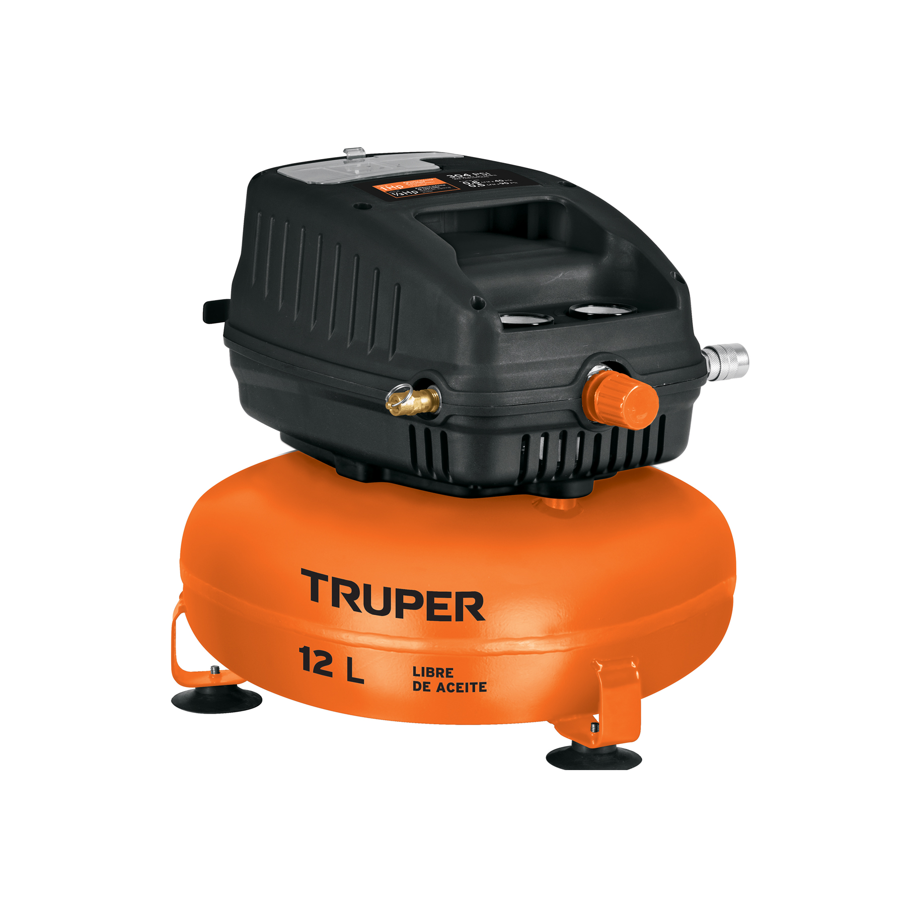 COMPRESOR DE AIRE LIBRE DE ACEITE, 12 L, 1 HP (POTENCIA MÁX)