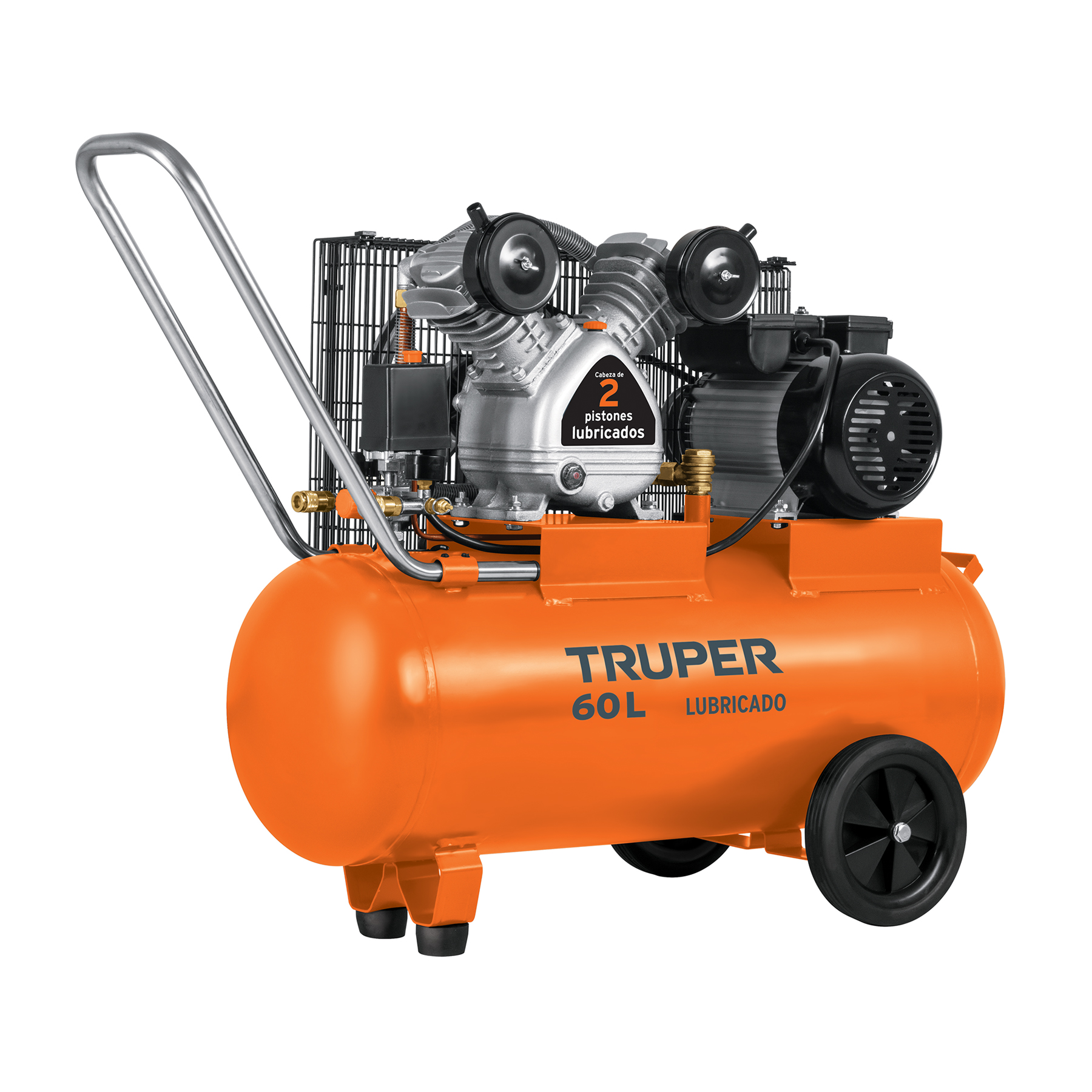 COMPRESOR LUBRICADO BANDA, HORIZONTAL 60L, 4HP 127V TRUPER