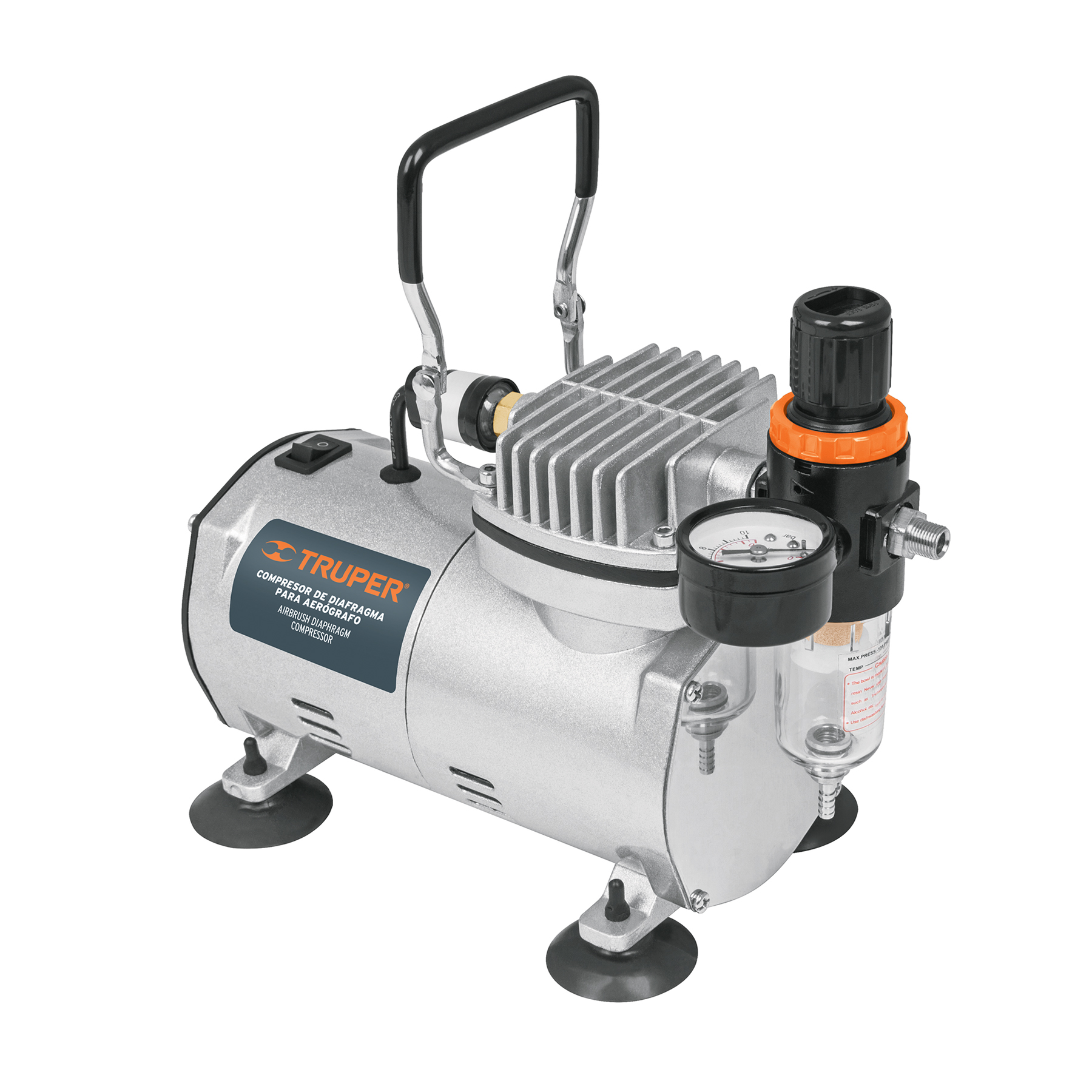 COMPRESOR DE DIAFRAGMA PARA AERÓGRAFO, 1/5 HP, 110 V, TRUPER