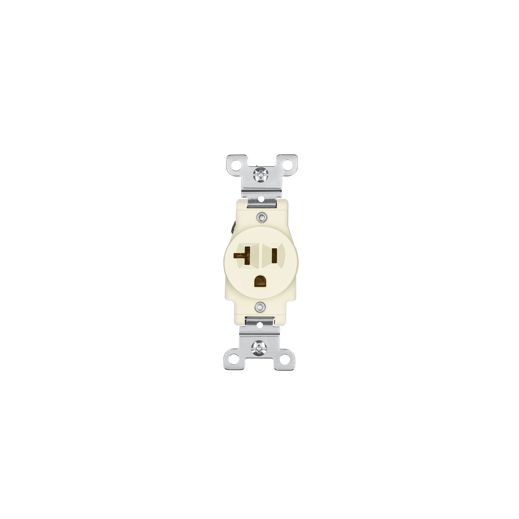 CONTACTO SENCILLO, 2 POLOS 3 HILOS, 20 A, STANDARD, MARFIL