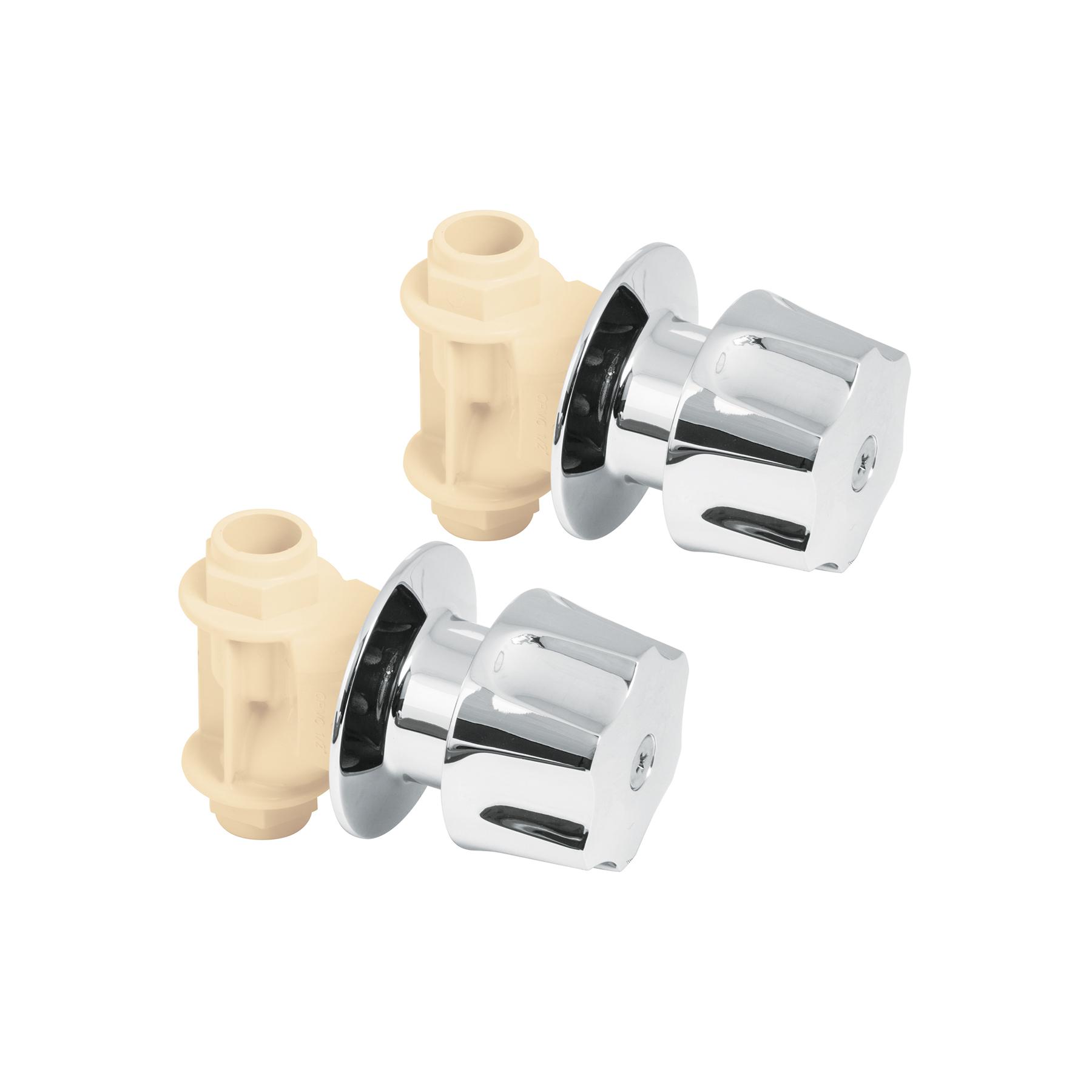 CAJA CON 2 LLAVES DE EMPOTRAR DE CPVC PARA REGADERA, FOSET