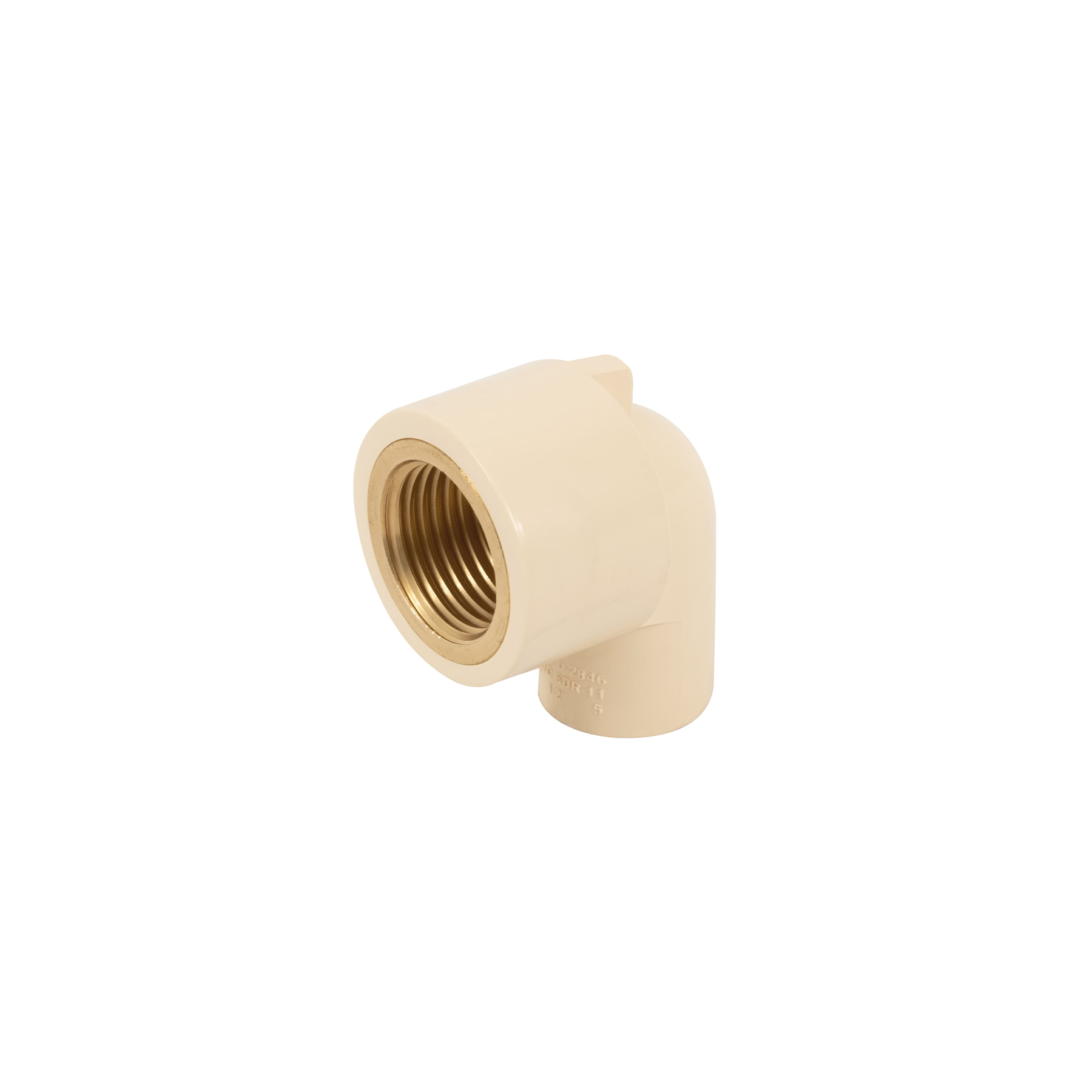 CODO 90° DE CPVC CON INSERTO LATÓN 1/2', FOSET