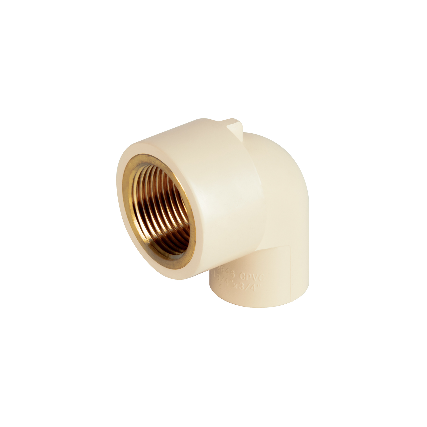 CODO 90° DE CPVC CON INSERTO LATÓN 3/4', FOSET