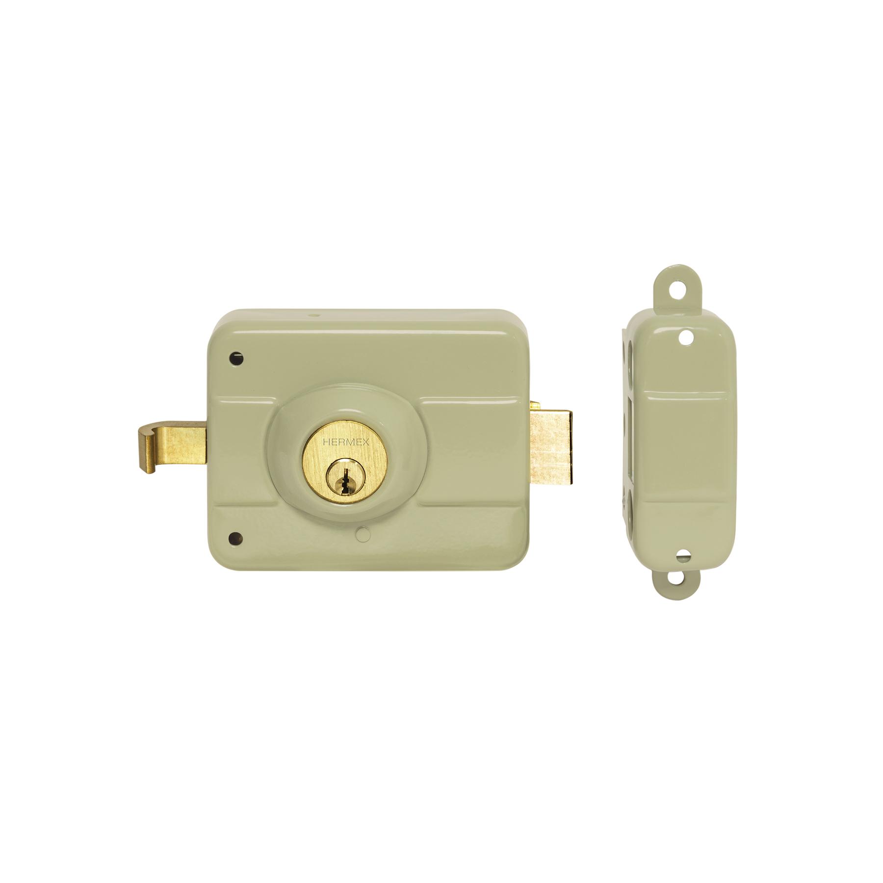 CERRADURA SOBREPONER DER 2 BARRAS CLÁSICA, LLAVE TRADICIONAL