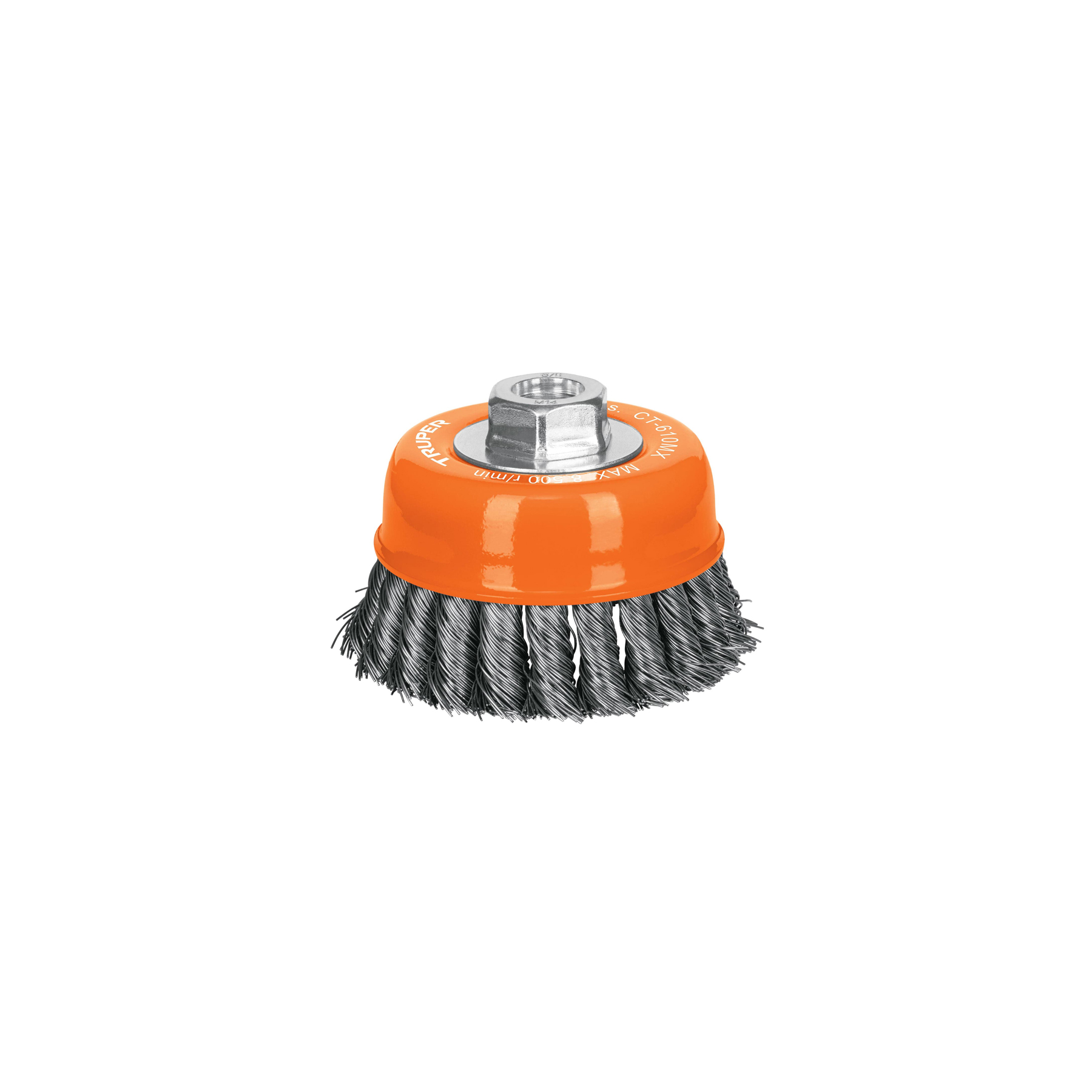 CARDA COPA 4' ALAMBRE TRENZADO GRUESO, EJE M14, TRUPER