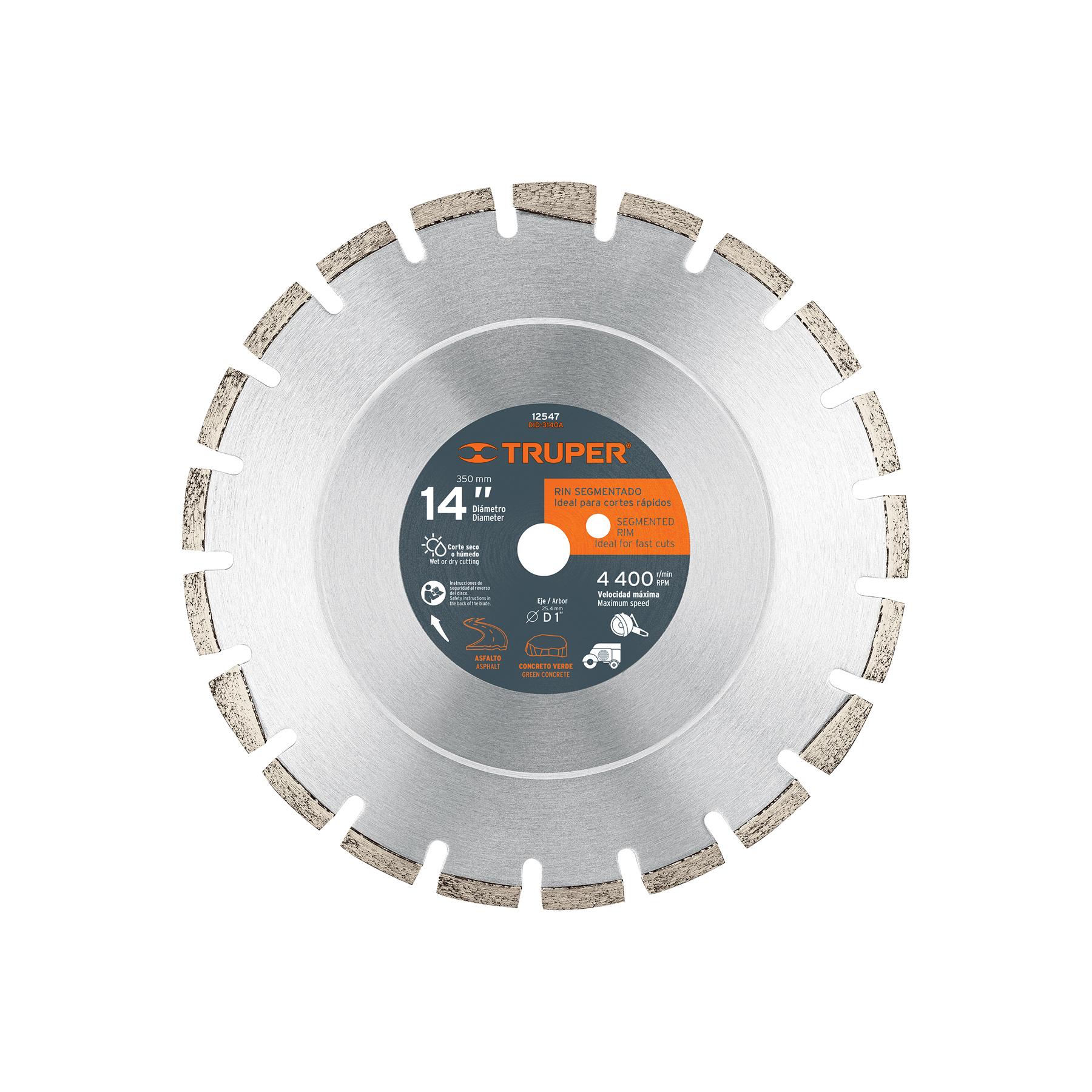 DISCO DE DIAMANTE DE 14' X 2.8 MM CORTE ASFALTO Y CONCRETO