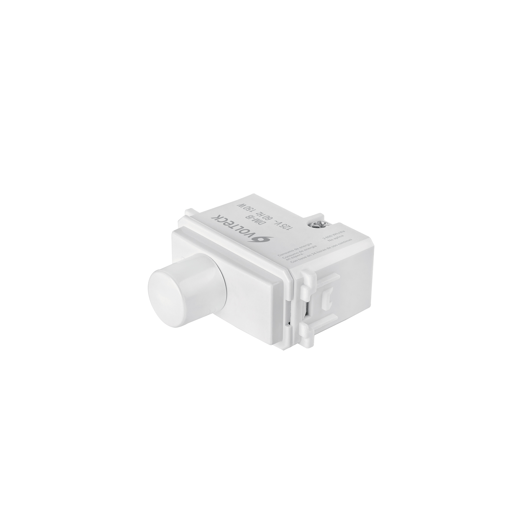DIMMER GIRATORIO, LÍNEA ITALIANA, COLOR BLANCO, VOLTECK