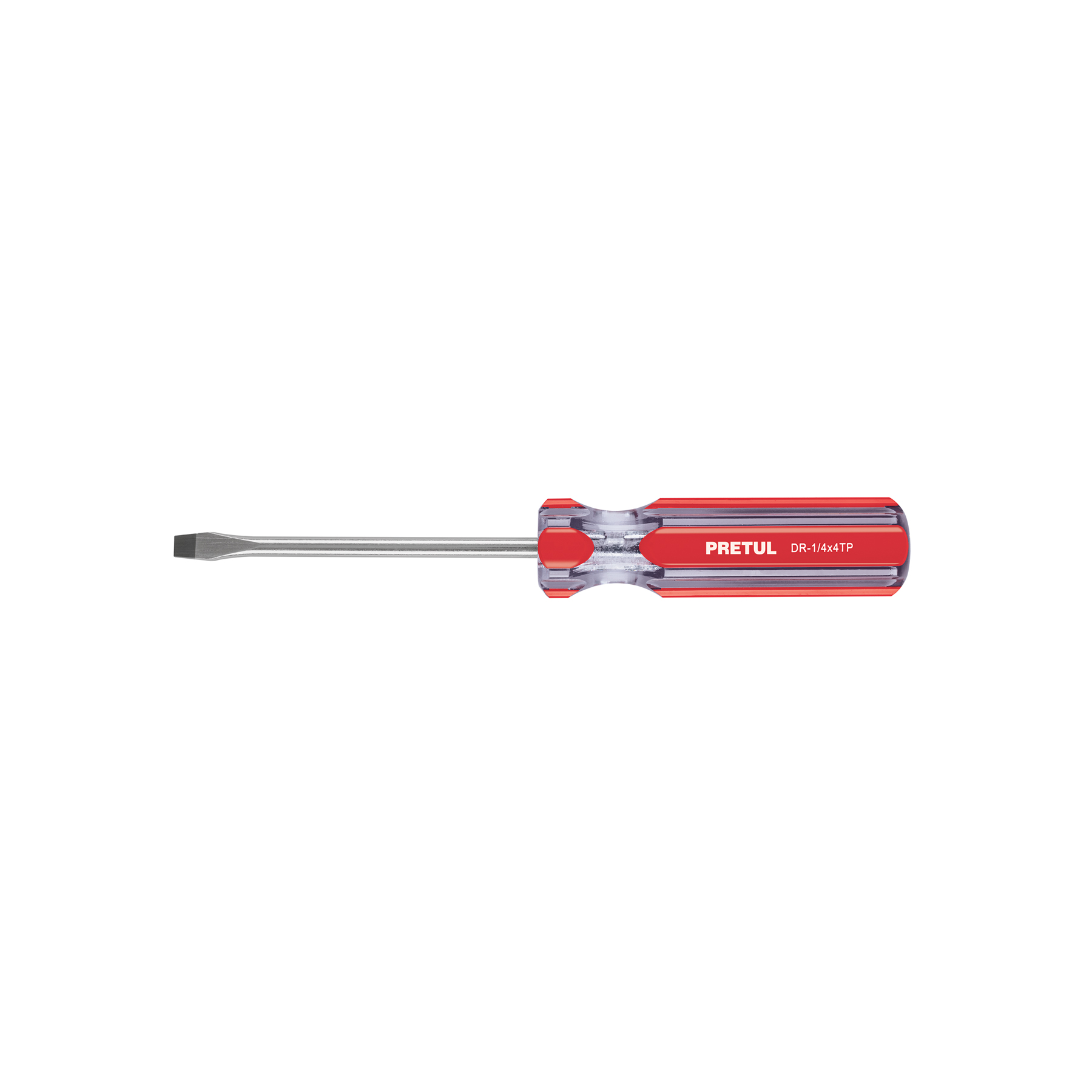 DESARMADOR PLANO 1/4 X 4' MANGO DE PVC, PRETUL