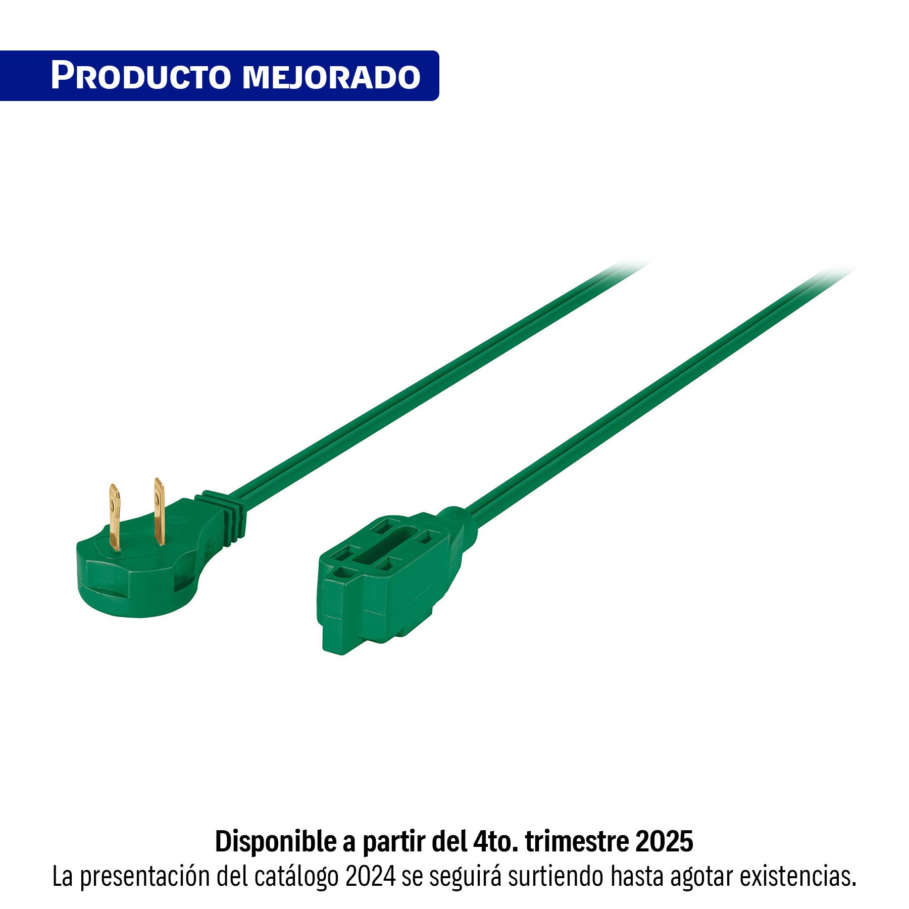 EXTENSIÓN ELÉCTRICA DOMÉSTICA 10 M VERDE CON CLAVIJA PLANA