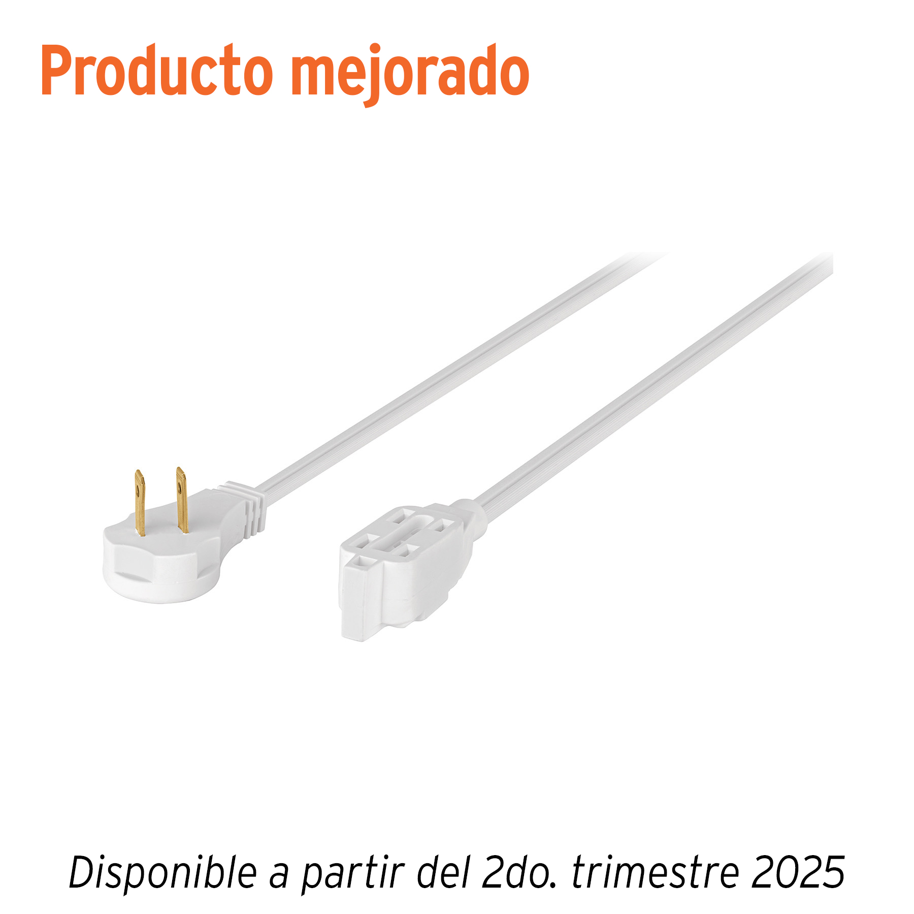 EXTENSIÓN ELÉCTRICA DOMÉSTICA 2 M BLANCA CON CLAVIJA PLANA