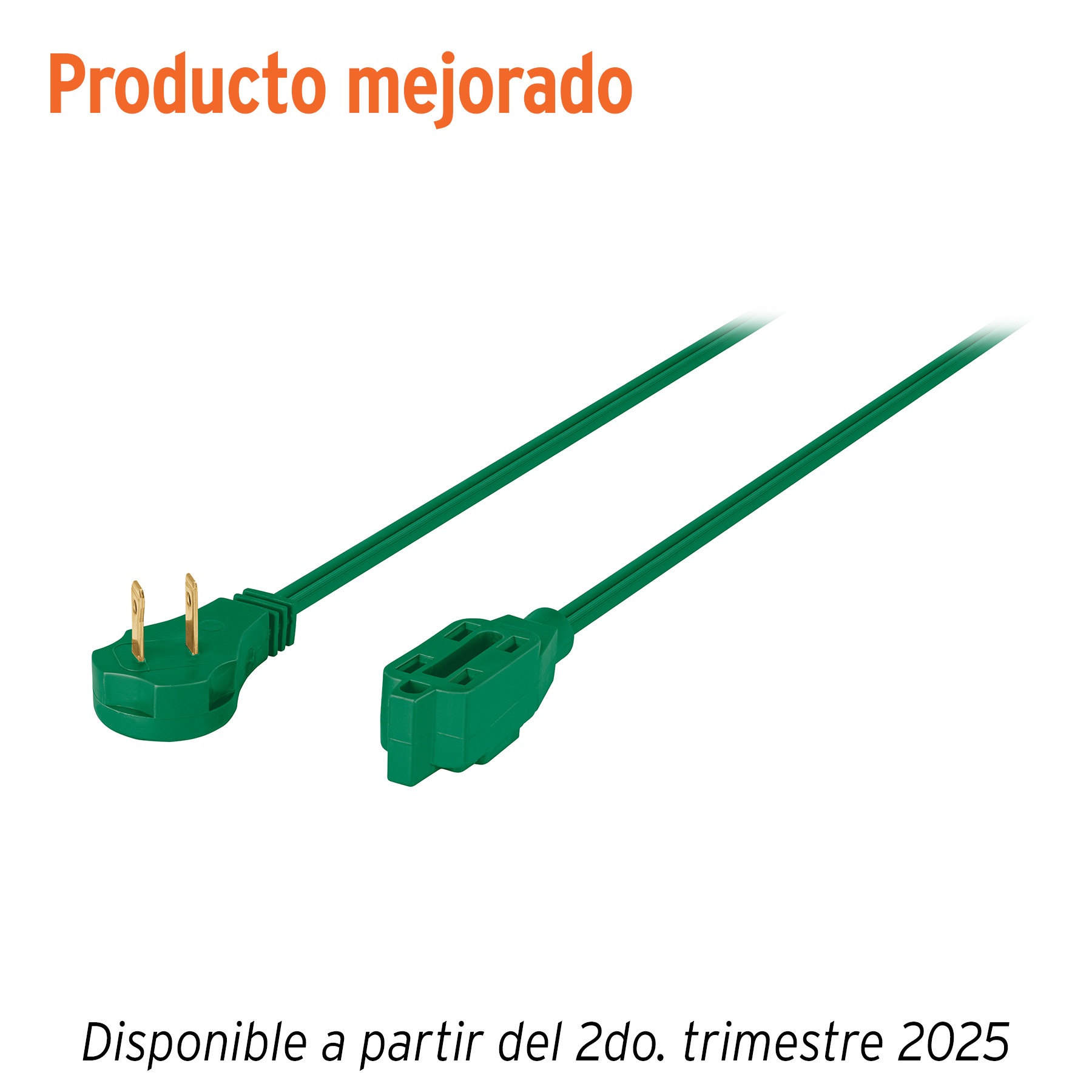 EXTENSIÓN ELÉCTRICA DOMÉSTICA 2 M VERDE CON CLAVIJA PLANA