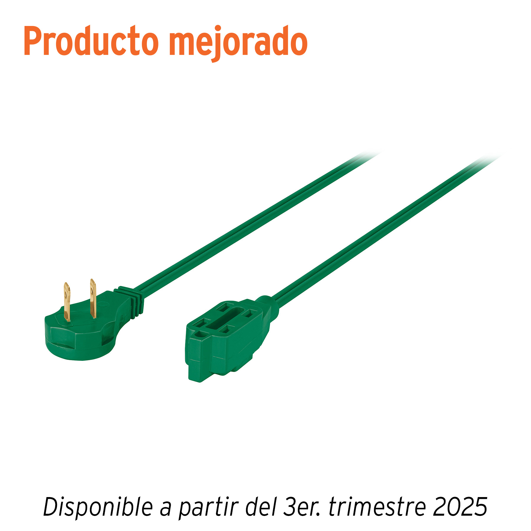 EXTENSIÓN ELÉCTRICA DOMÉSTICA 3 M VERDE CON CLAVIJA PLANA
