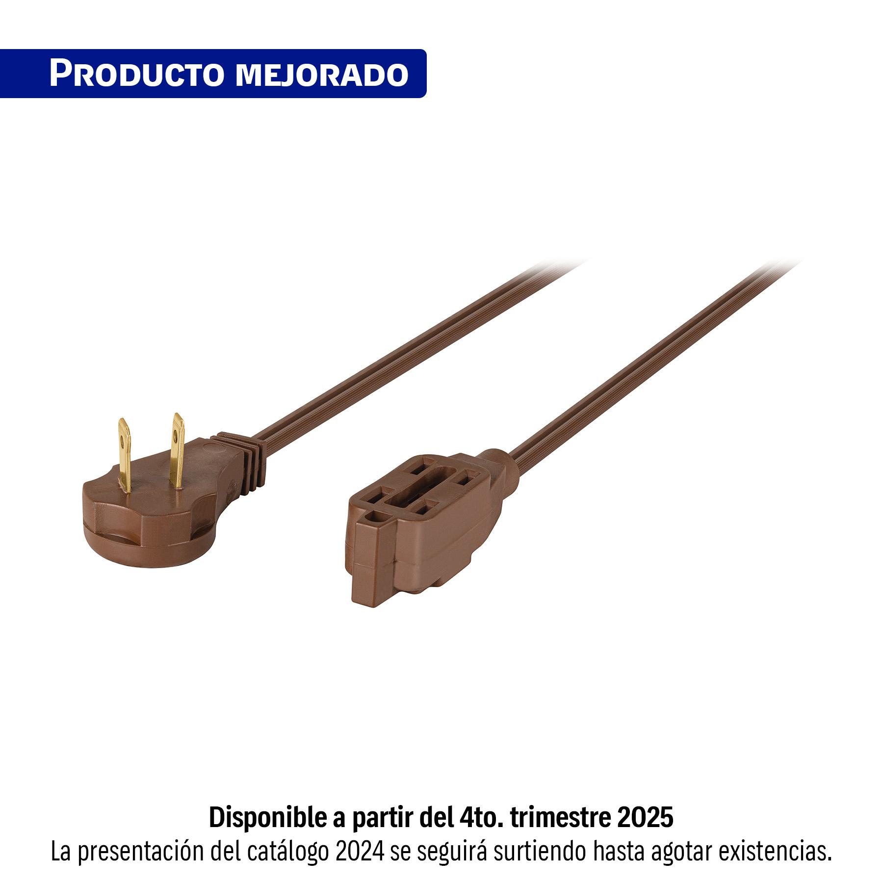 EXTENSIÓN ELÉCTRICA DOMÉSTICA 6 M CAFÉ CON CLAVIJA PLANA