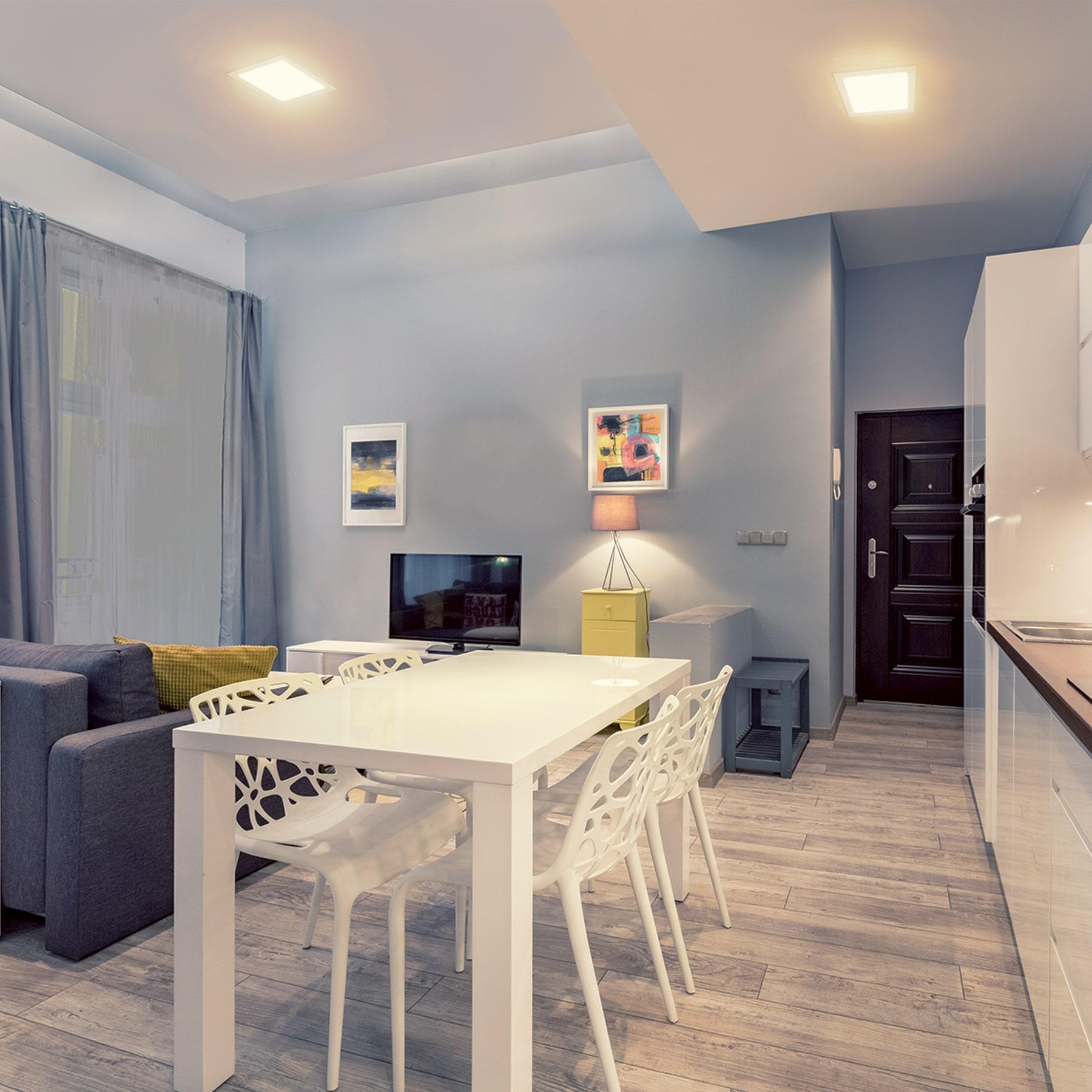 LUMINARIO ULTRADELGADO CUADRADO P/EMPOTRAR 18W, LUZ DE DÍA