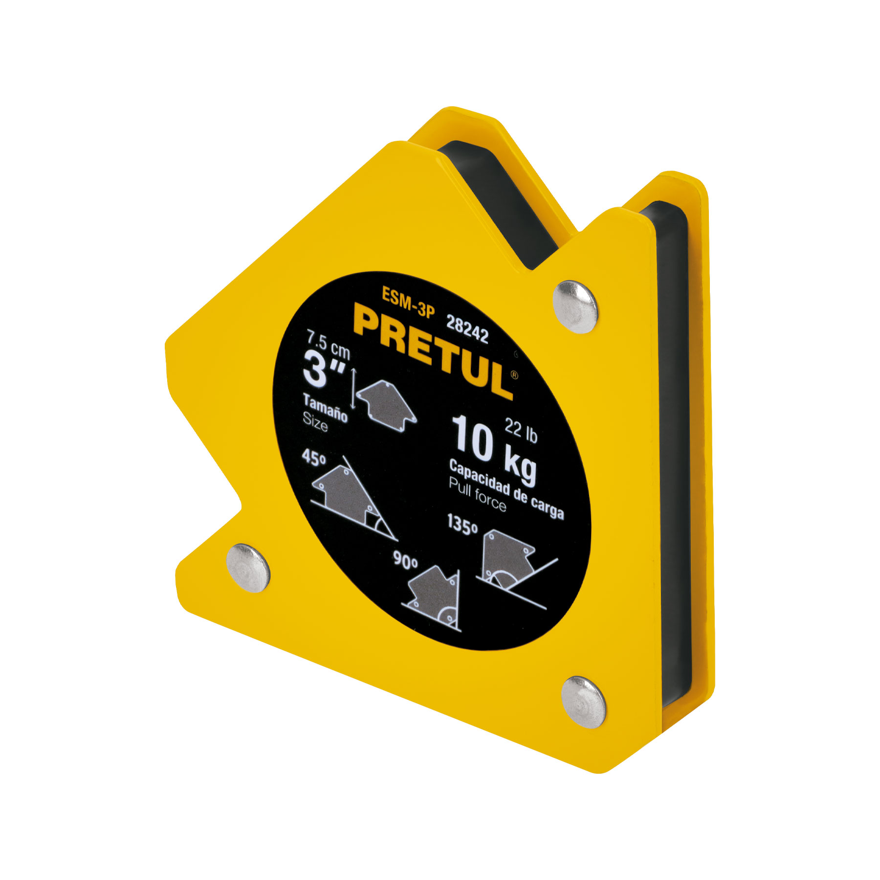 "ESCUADRA MAGNÉTICA 3"" PARA SOLDAR, CAPACIDAD 10 KG, PRETUL"