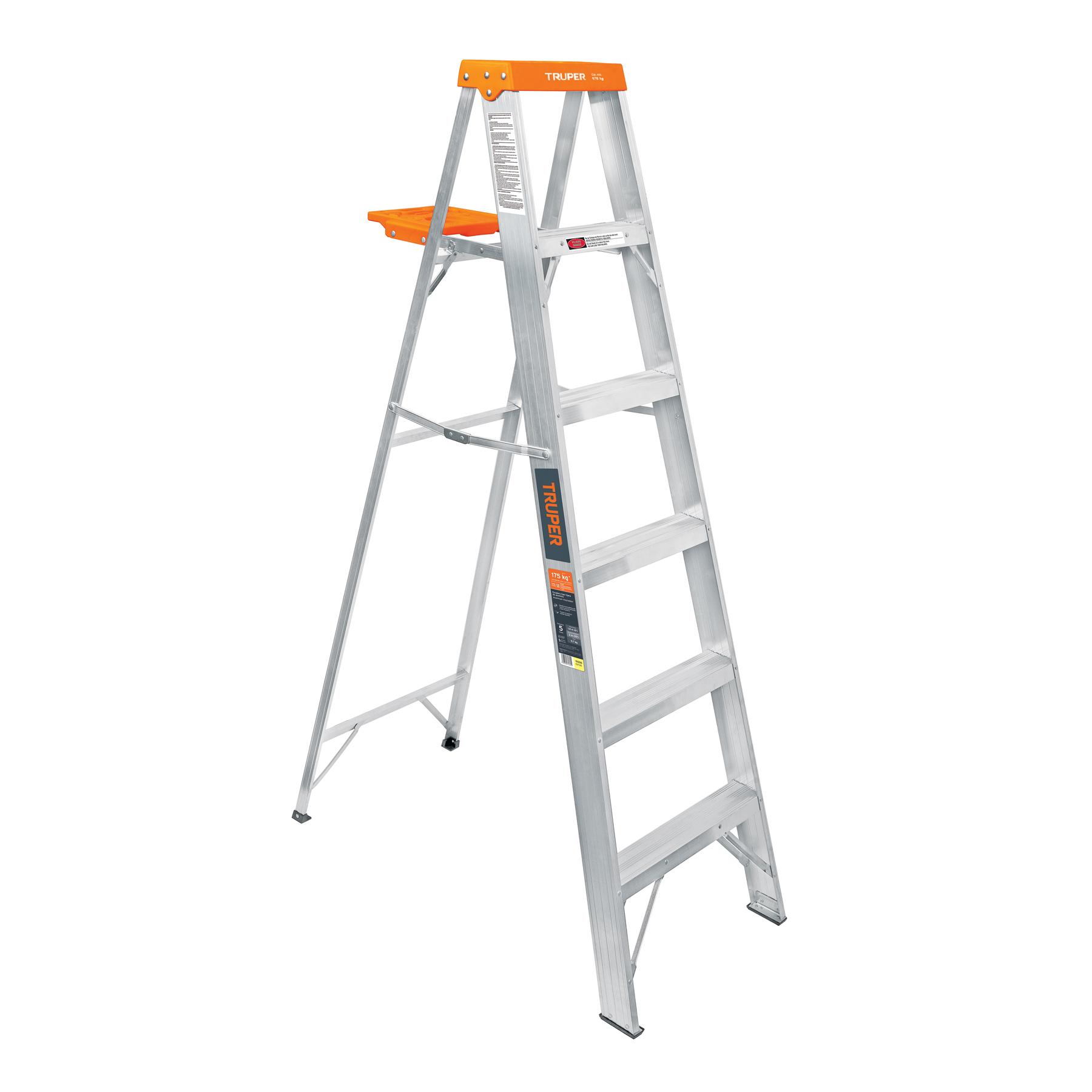 ESCALERA DE TIJERA TIPO LL 5 PELDAÑOS Y BANDEJA, TRUPER