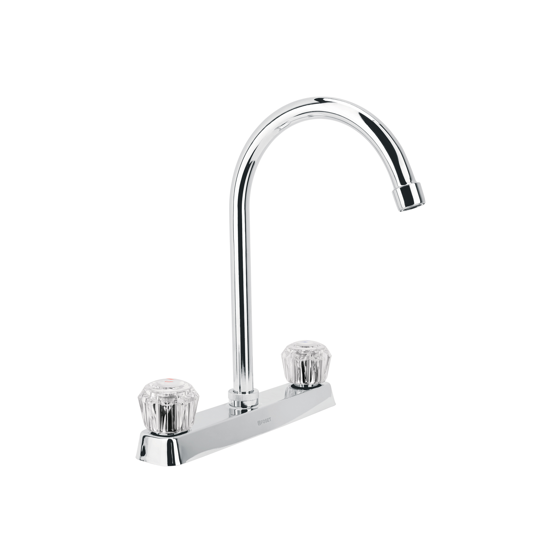 MEZCLADORA 8' P/FREGADERO, CUELLO CURVO, MANERALES ACRÍLICO