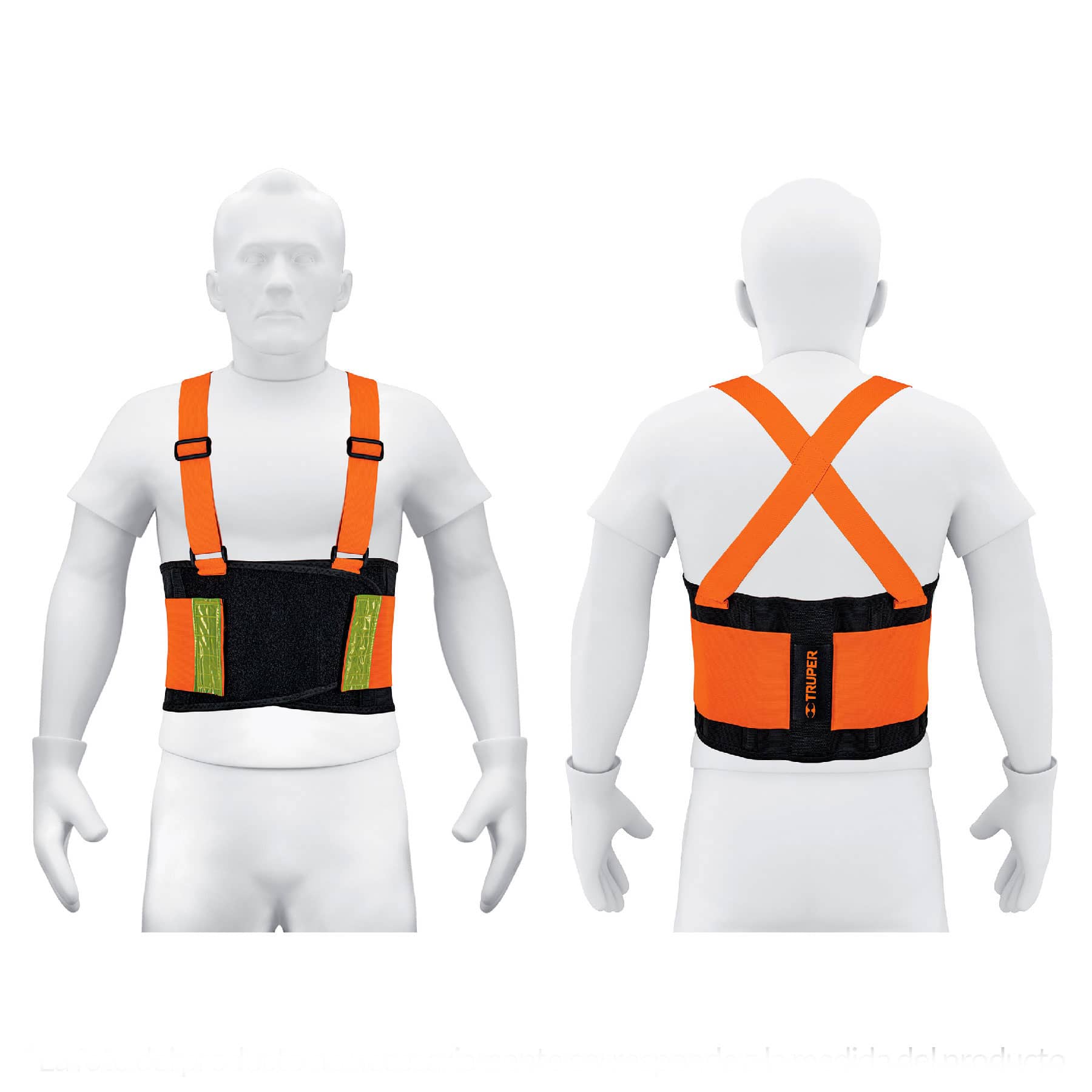 FAJA LUMBAR NARANJA C/CINTAS DE ALTA VISIBILIDAD, M, TRUPER