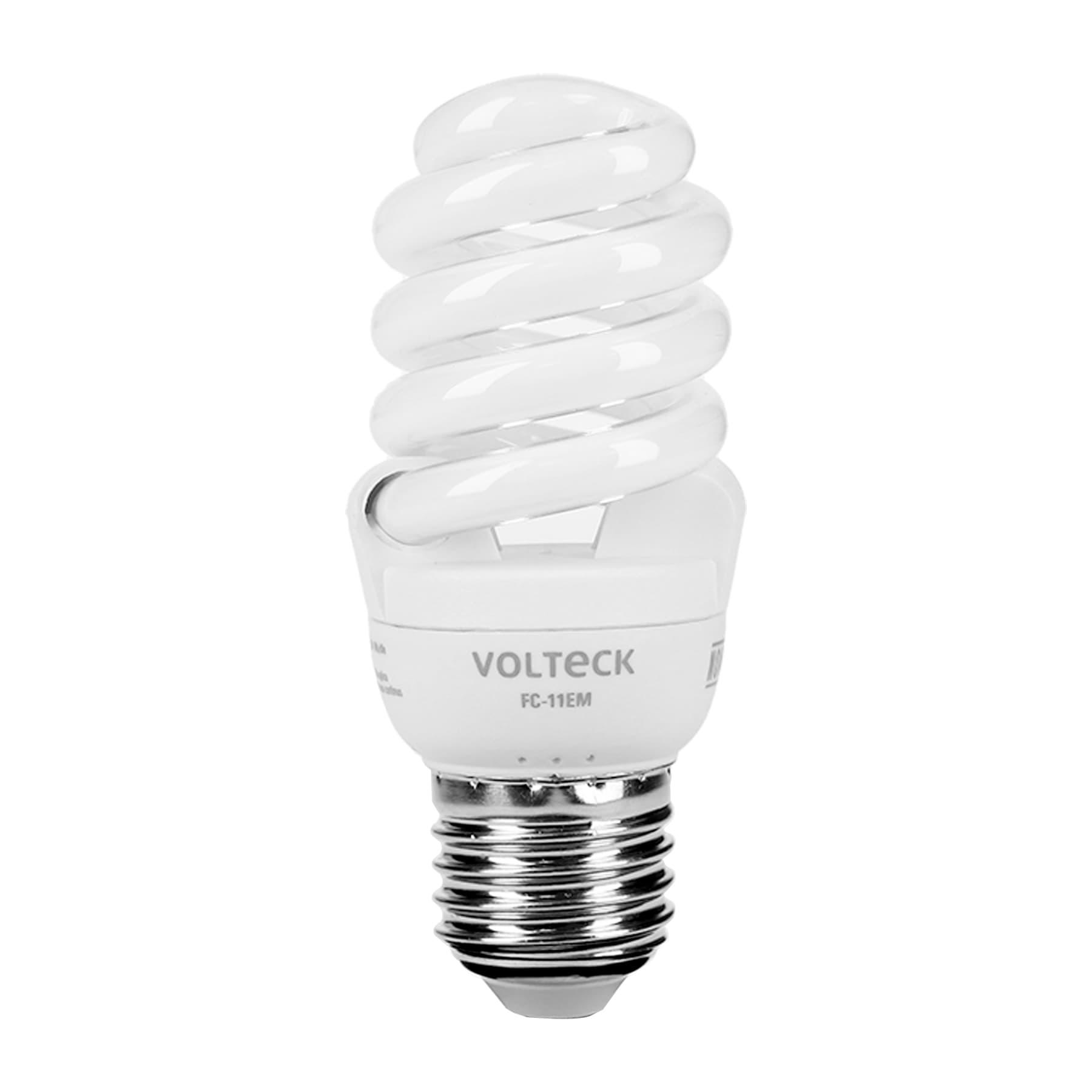 LÁMPARA ESPIRAL MINI T2 11 W LUZ CÁLIDA EN BLÍSTER, VOLTECK