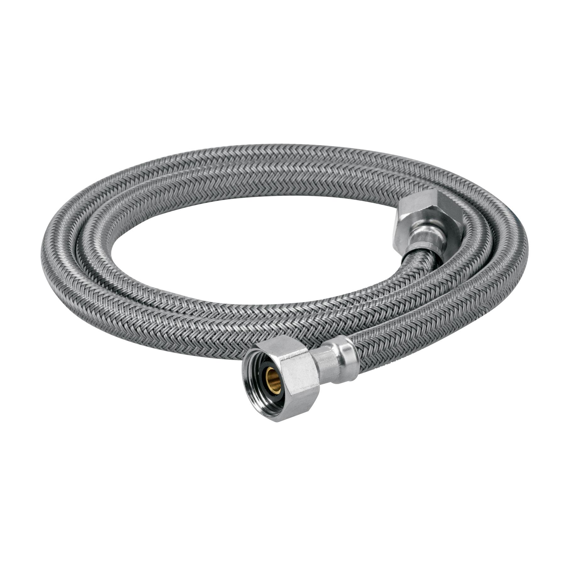 MANGUERA LAVABO/FREGADERO, VINILO GRIS, 1/2' X 1/2', 100 CM