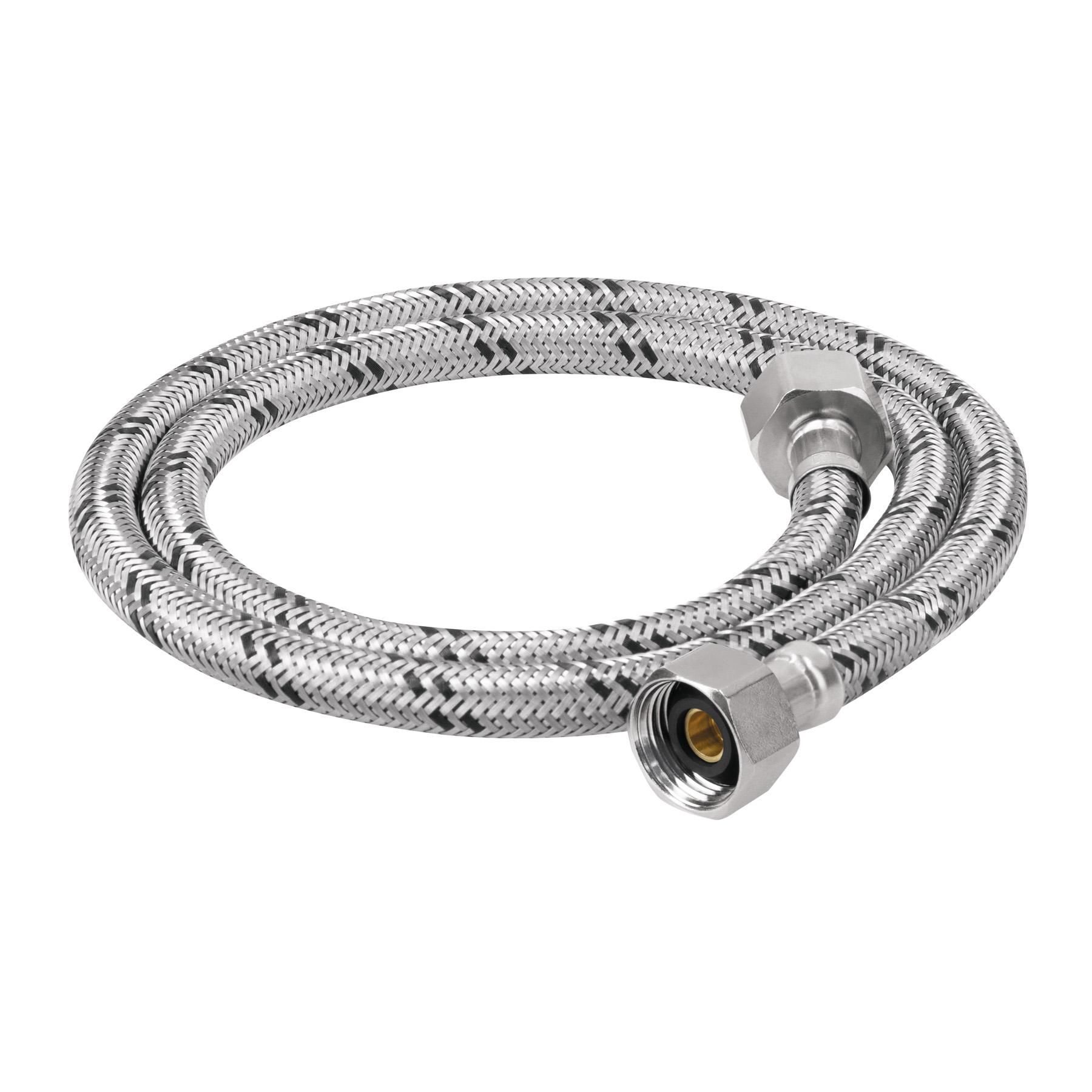 MANGUERA LAVABO/FREGADERO, ACERO INOX, 1/2' X 1/2', 100 CM