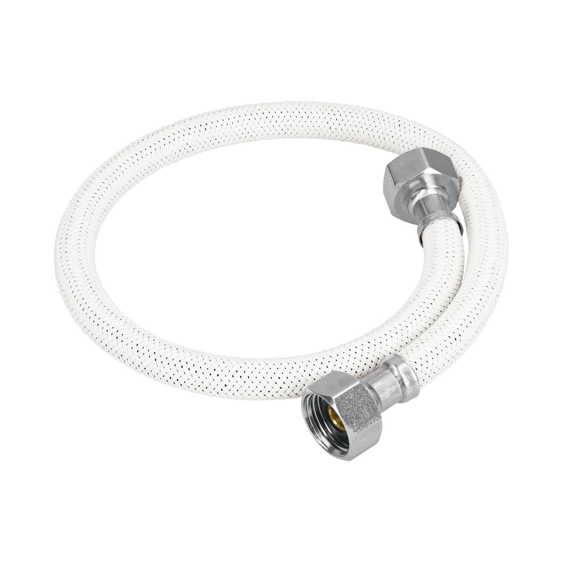 MANGUERA LAVABO/FREGADERO, VINILO BLANCO, 1/2' X 1/2', 55 CM