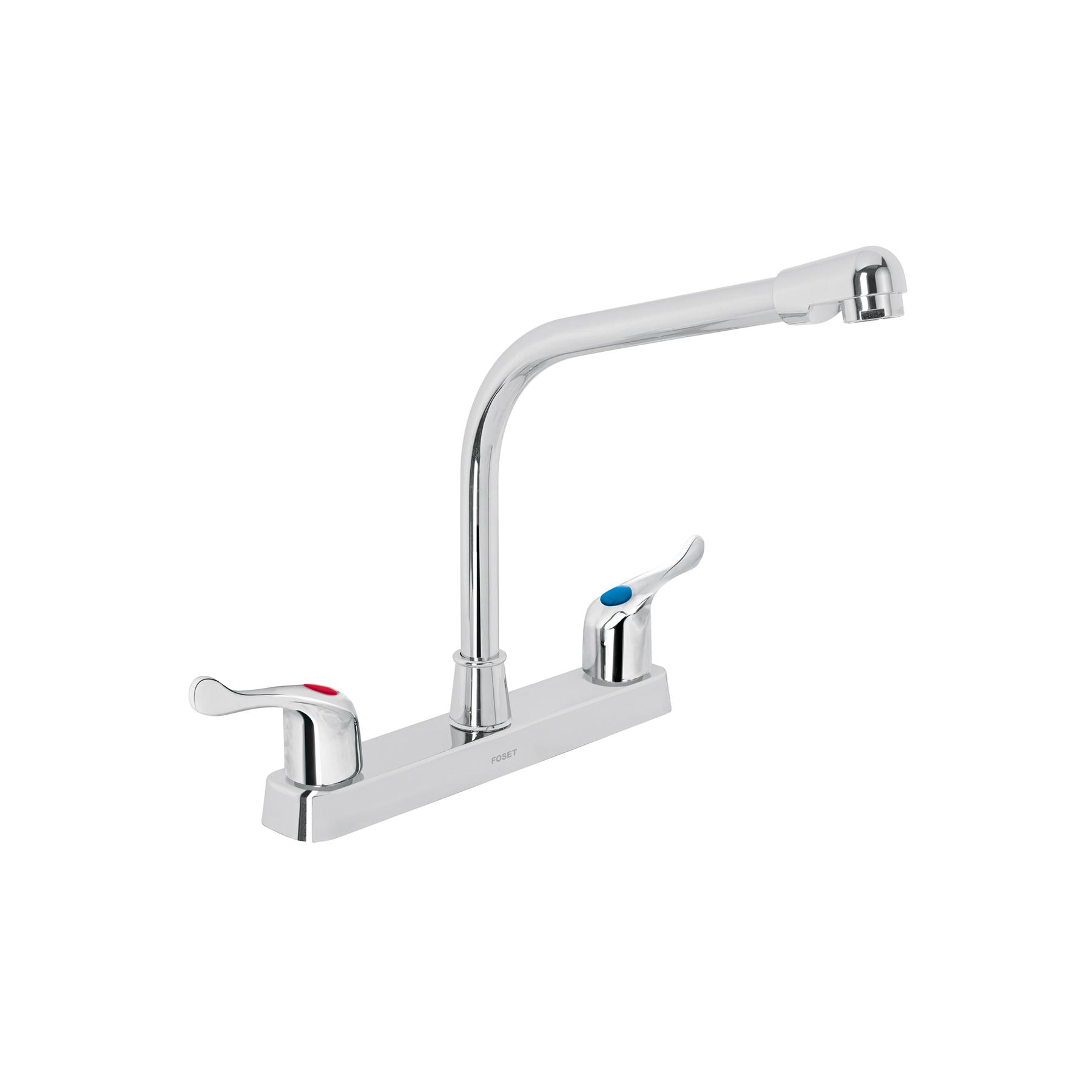 MEZCLADORA PLÁSTICA 8' CUELLO COBRA PARA FREGADERO, PALANCA