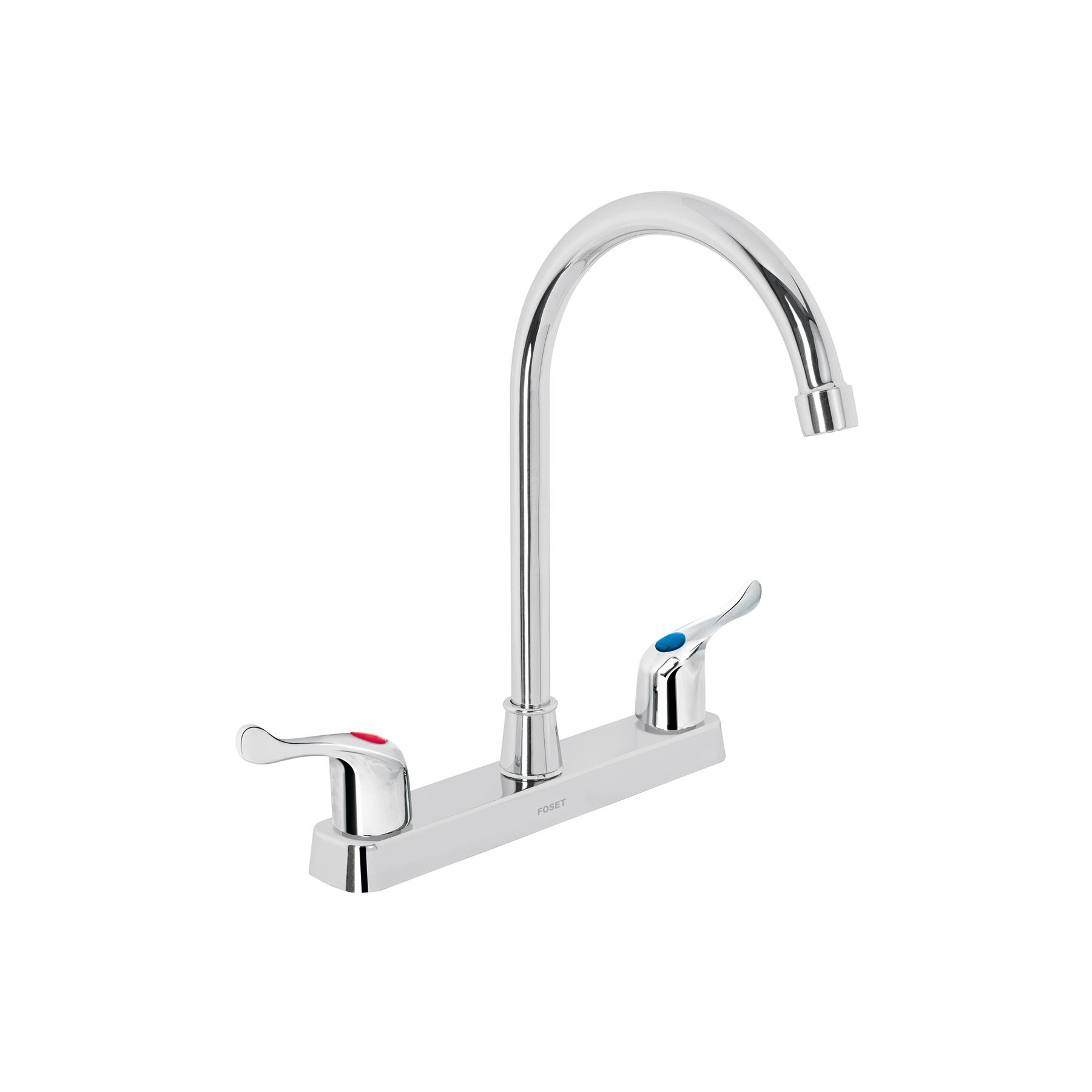 MEZCLADORA PLÁSTICA 8' CUELLO ALTO PARA FREGADERO, PALANCA