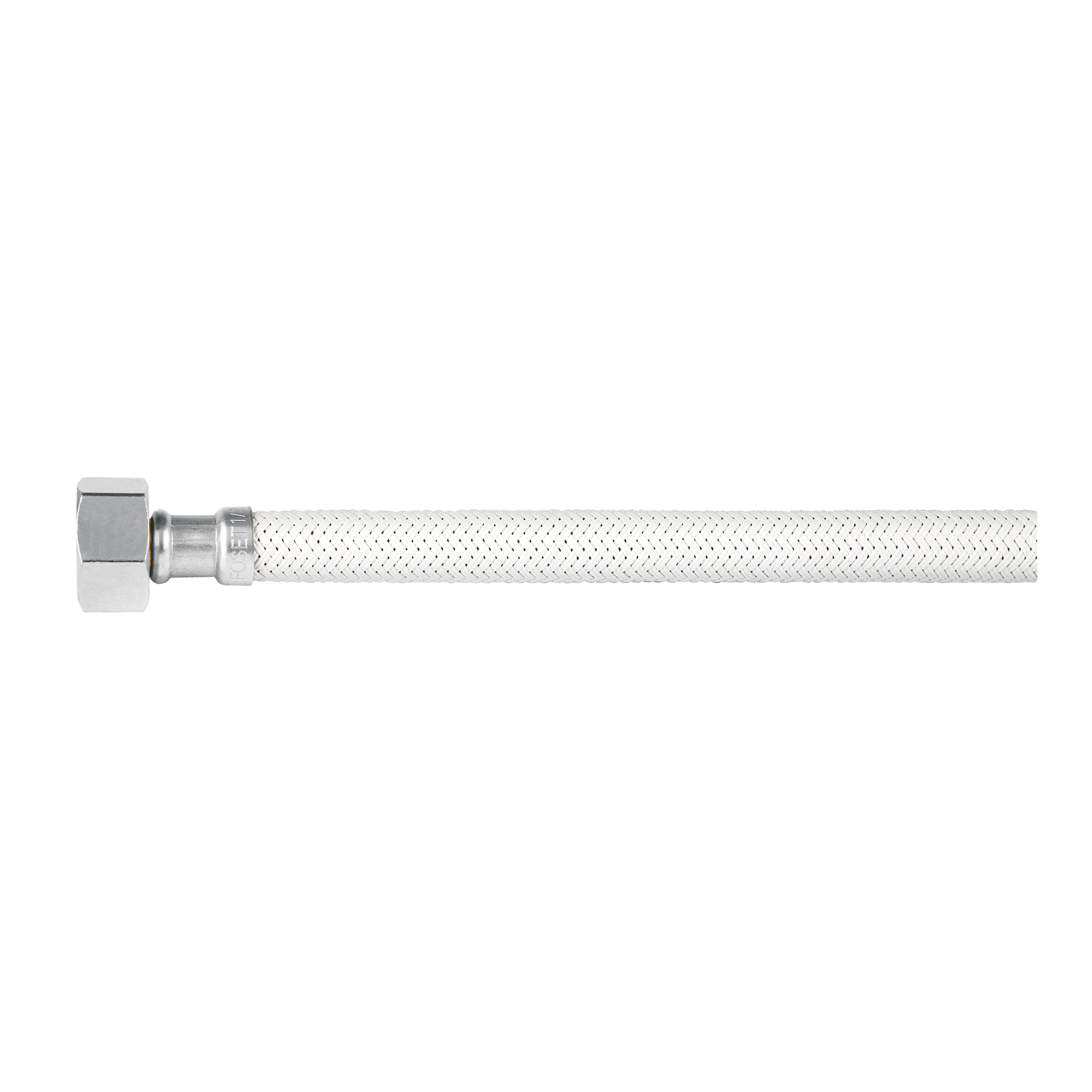 MANGUERA WC VINILO BLANCO 1/2'X7/8', 35CM, CONECTOR PLÁSTICO