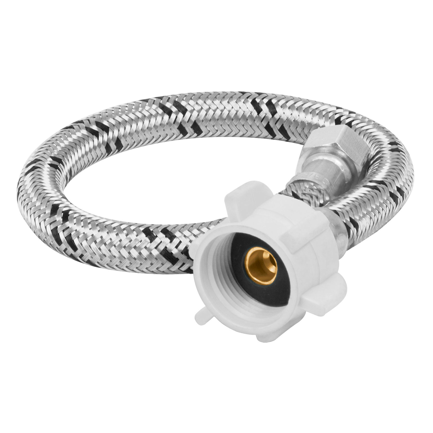 MANGUERA WC, ACERO INOX, 3/8'X7/8', 35 CM, CONECTOR PLÁSTICO