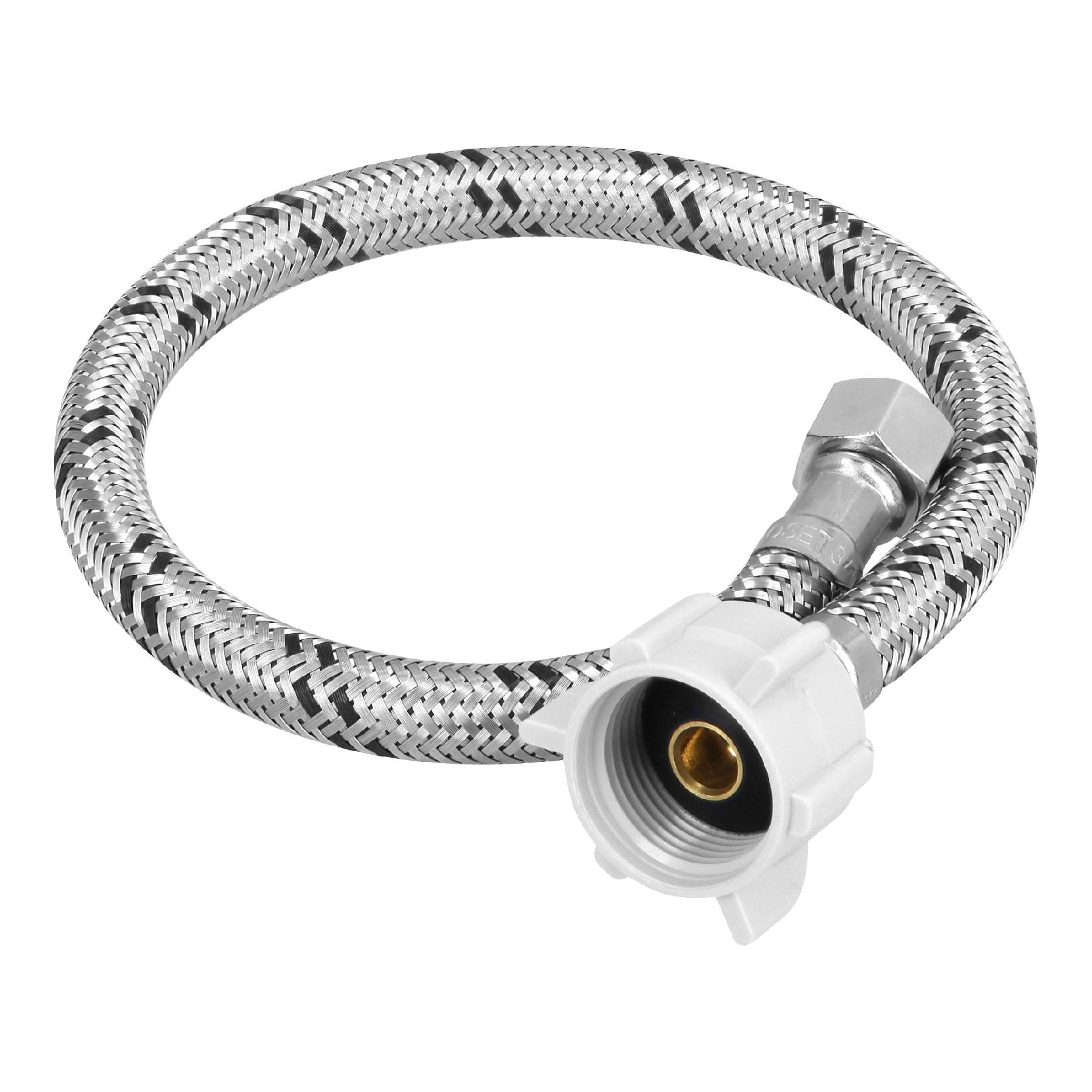 MANGUERA WC, ACERO INOX, 3/8'X7/8', 40 CM, CONECTOR PLÁSTICO