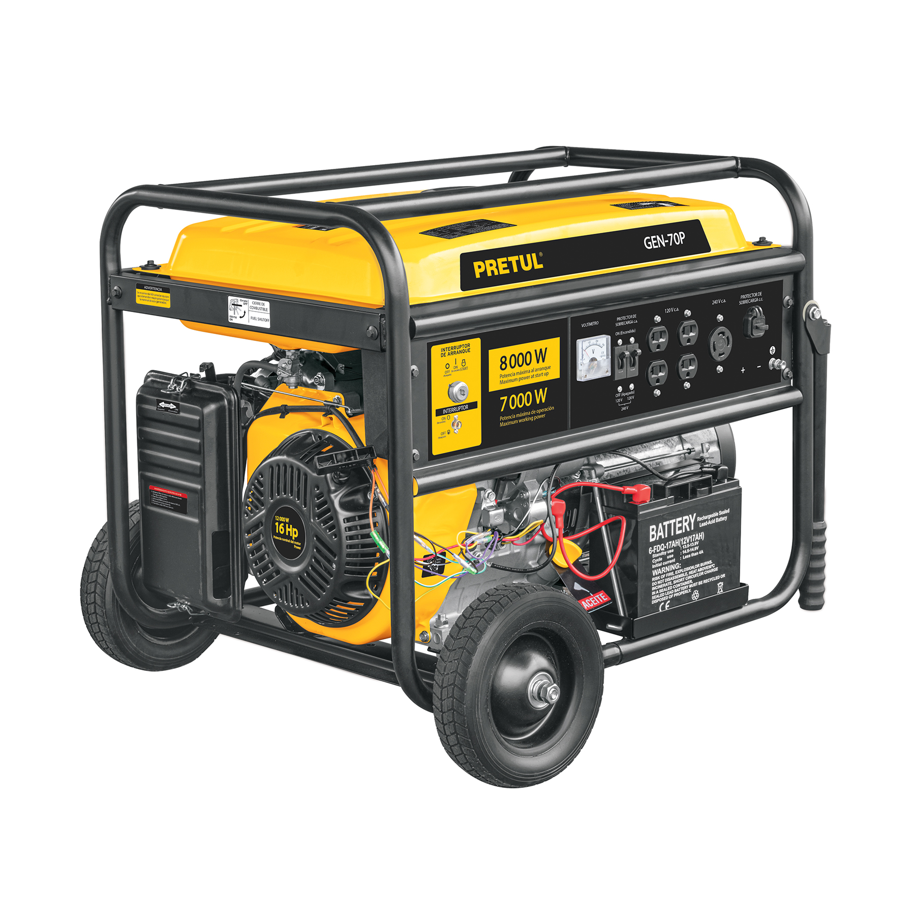 GENERADOR PORTÁTIL 8 KW MOTOR A GASOLINA, PRETUL