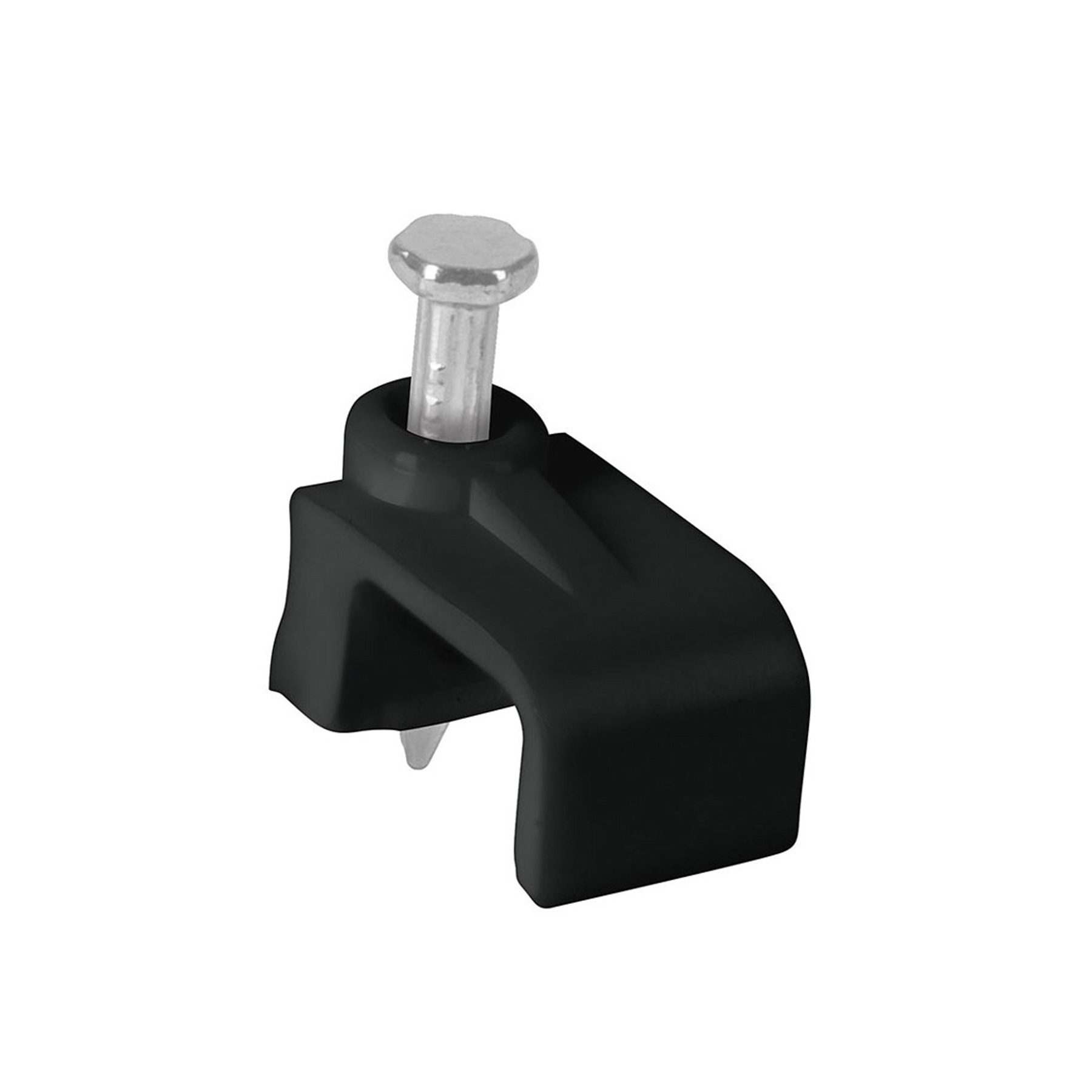 BOLSA CON 20 GRAPAS NEGRAS DE 6 X 9.5 MM PARA CABLE PLANO