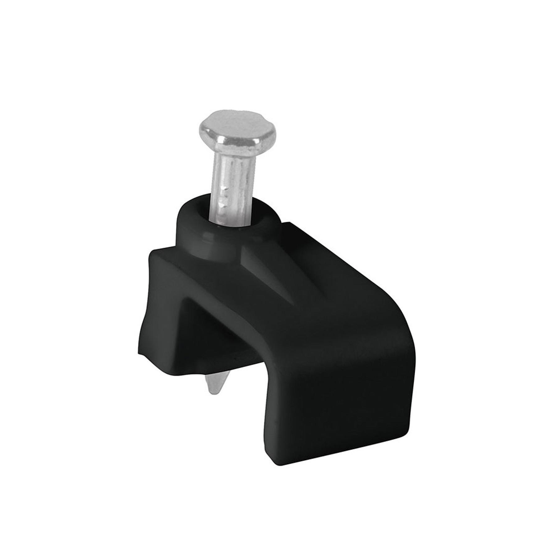 BOLSA CON 20 GRAPAS NEGRAS DE 6 X 9.5 MM PARA CABLE PLANO