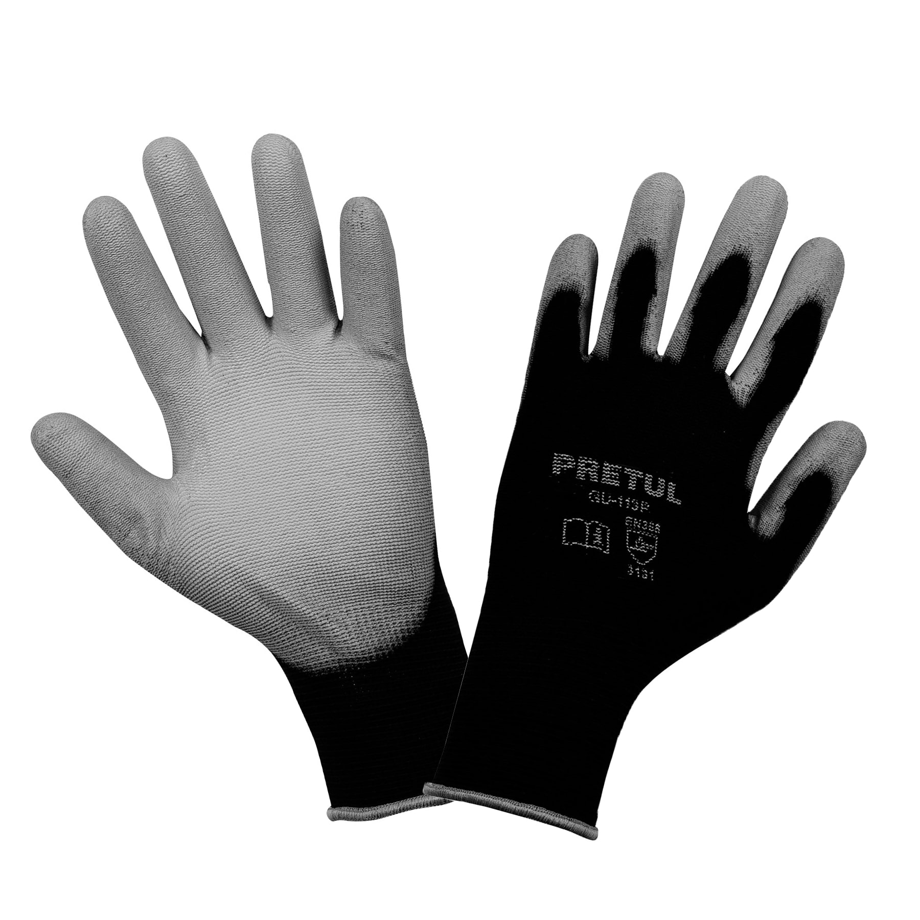 GUANTES DE NYLON RECUBIERTOS DE POLIURETANO, G, PRETUL