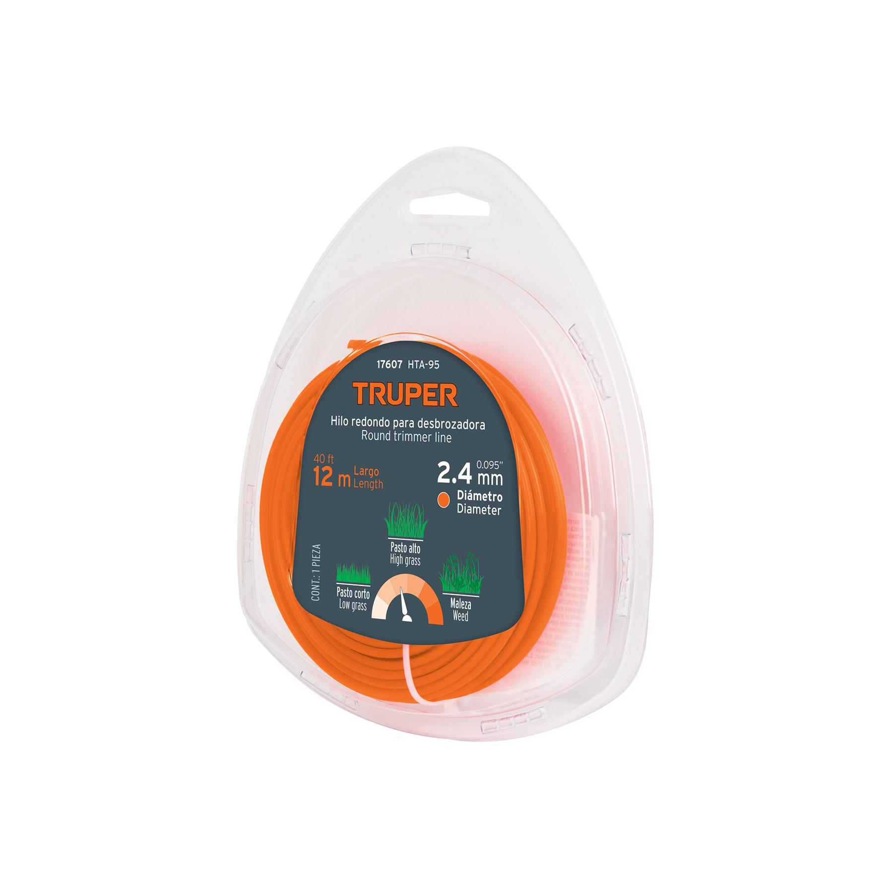 ROLLO DE HILO PARA DESBROZADORA, 2.4 MM X 12 M, TRUPER