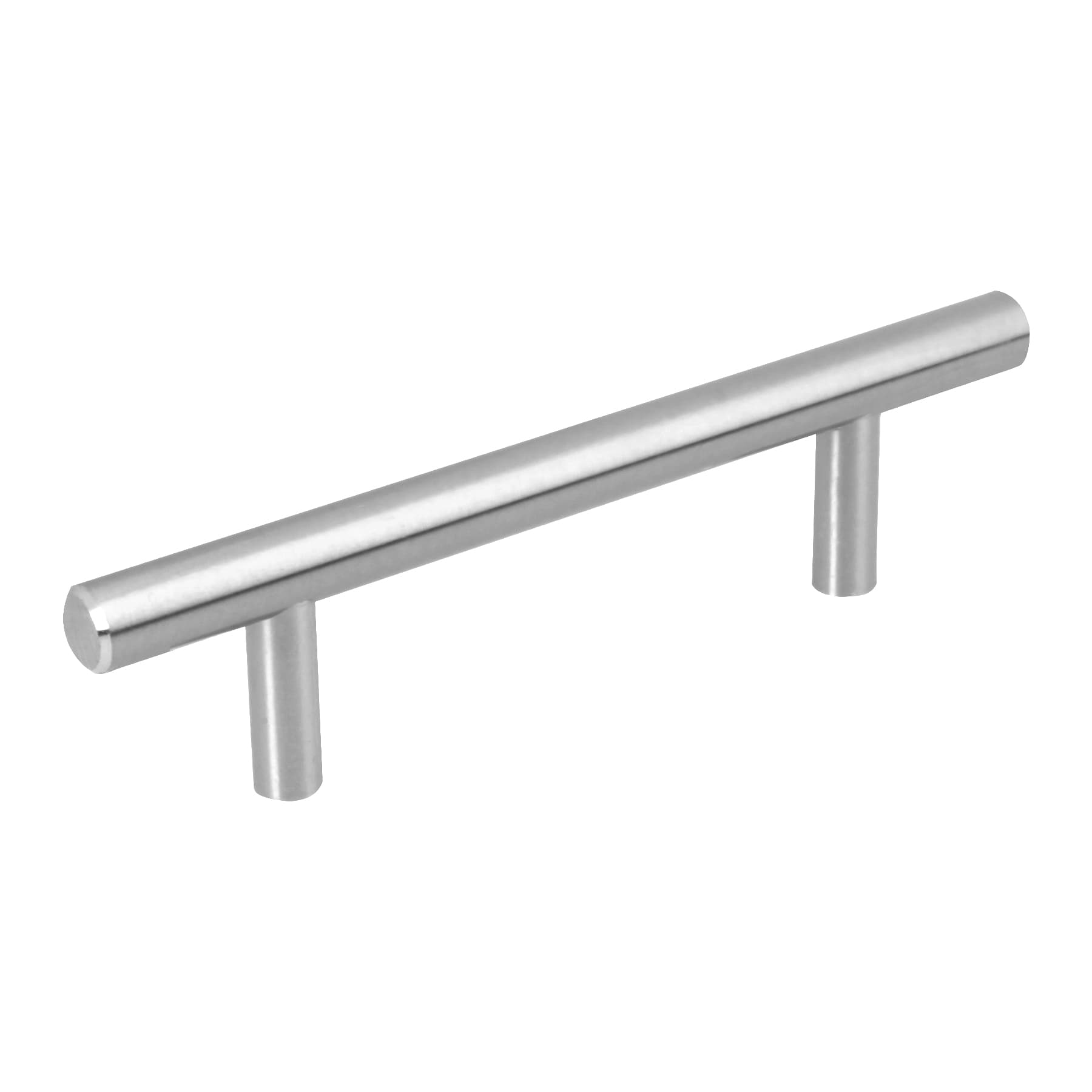JALADERA DE ACERO, 96 MM ESTILO 'CILINDRO', NÍQUEL SATINADO