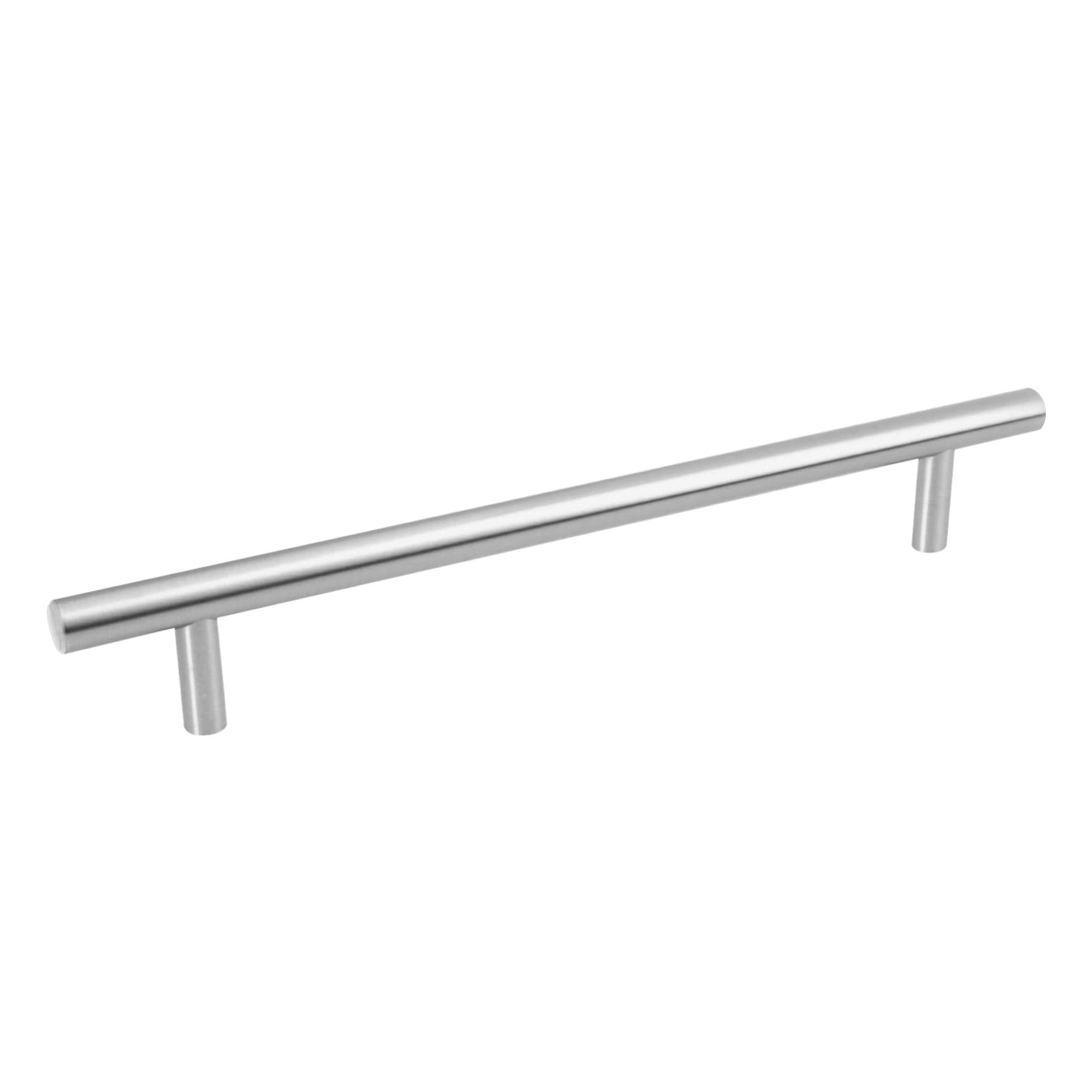 JALADERA DE ACERO 192 MM, ESTILO 'CILINDRO', NÍQUEL SATINADO