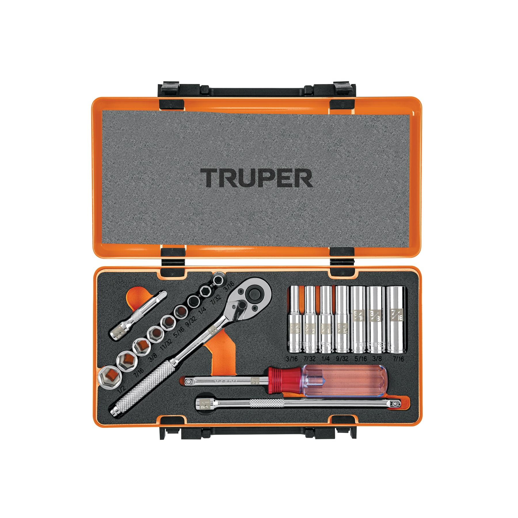 JUEGO DE 20 HERRAMIENTAS CUADRO 1/4' STD PARA MECÁNICO