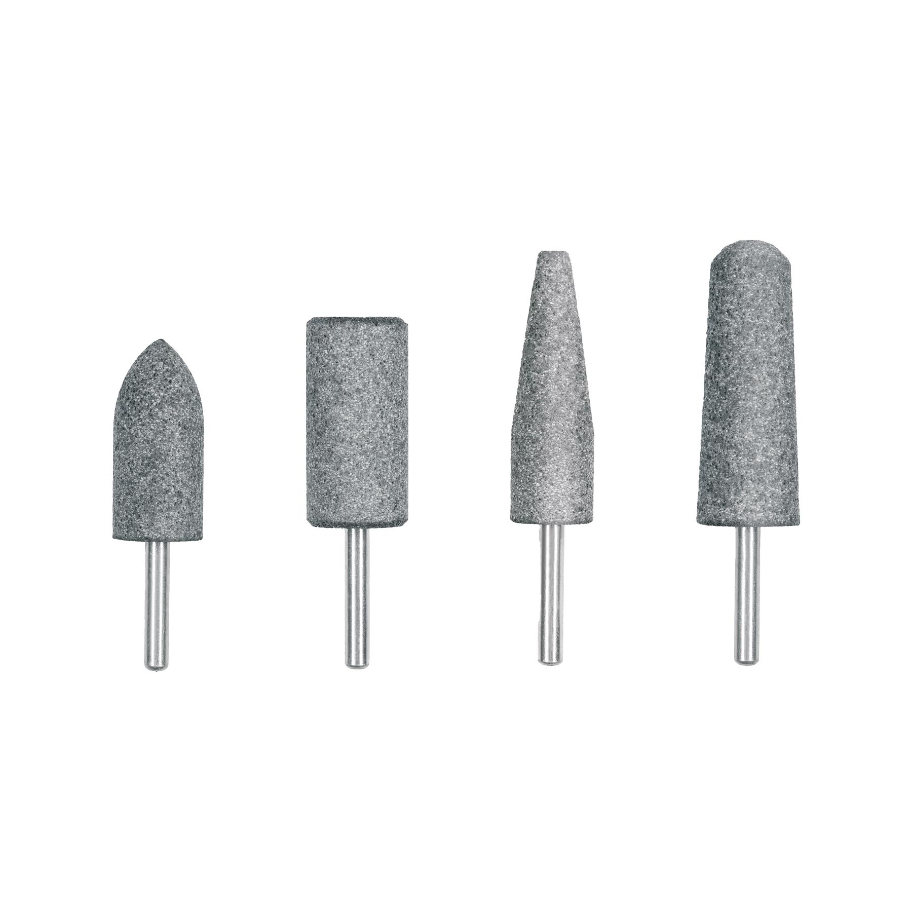 "JUEGO DE 4 PIEDRAS MONTADAS ZANCO 1/4"" DE OXIDO DE ALUMINIO Y ACERO INOXIDABLE"