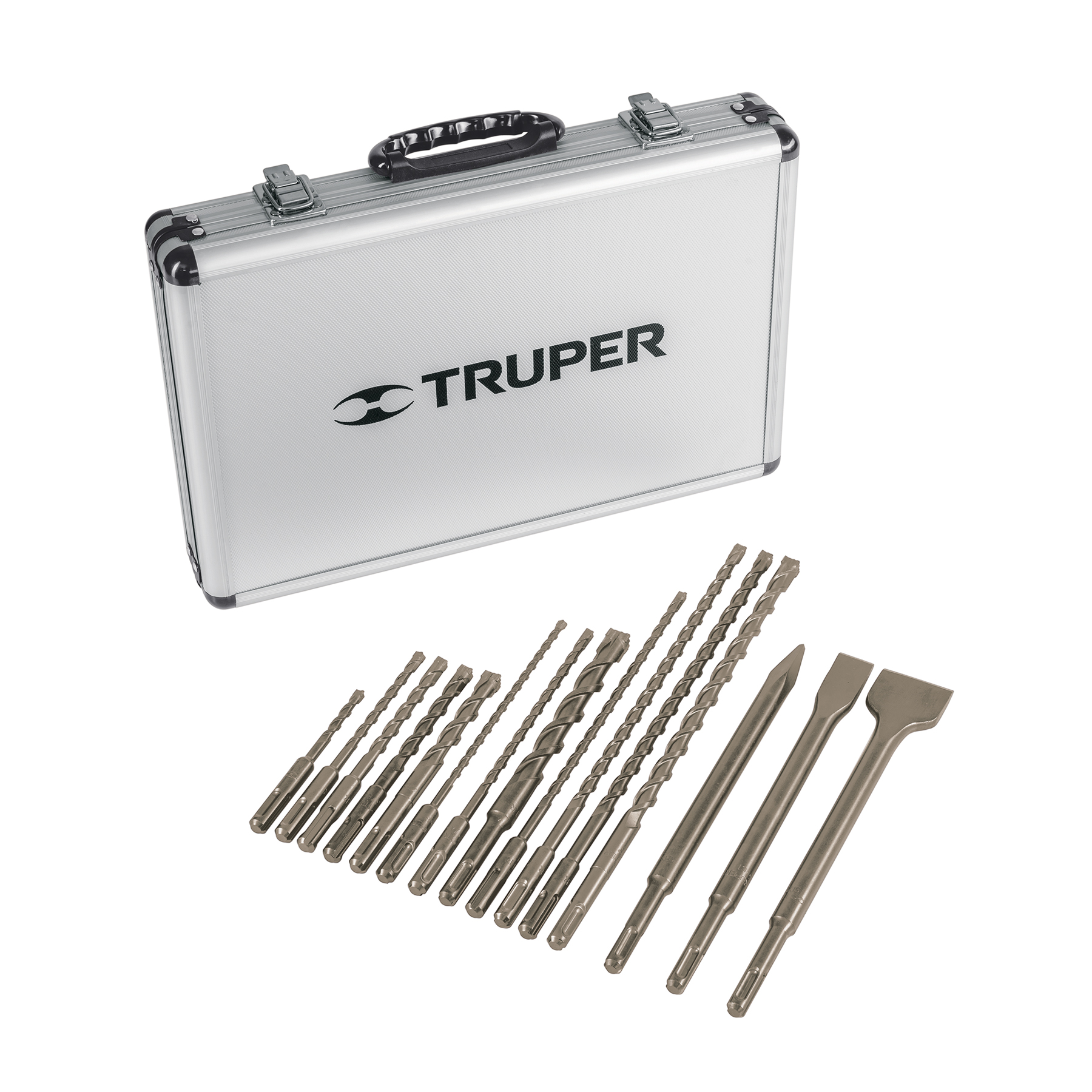 JUEGO DE 15 BROCAS Y CINCELES SDS PLUS EN ESTUCHE, TRUPER