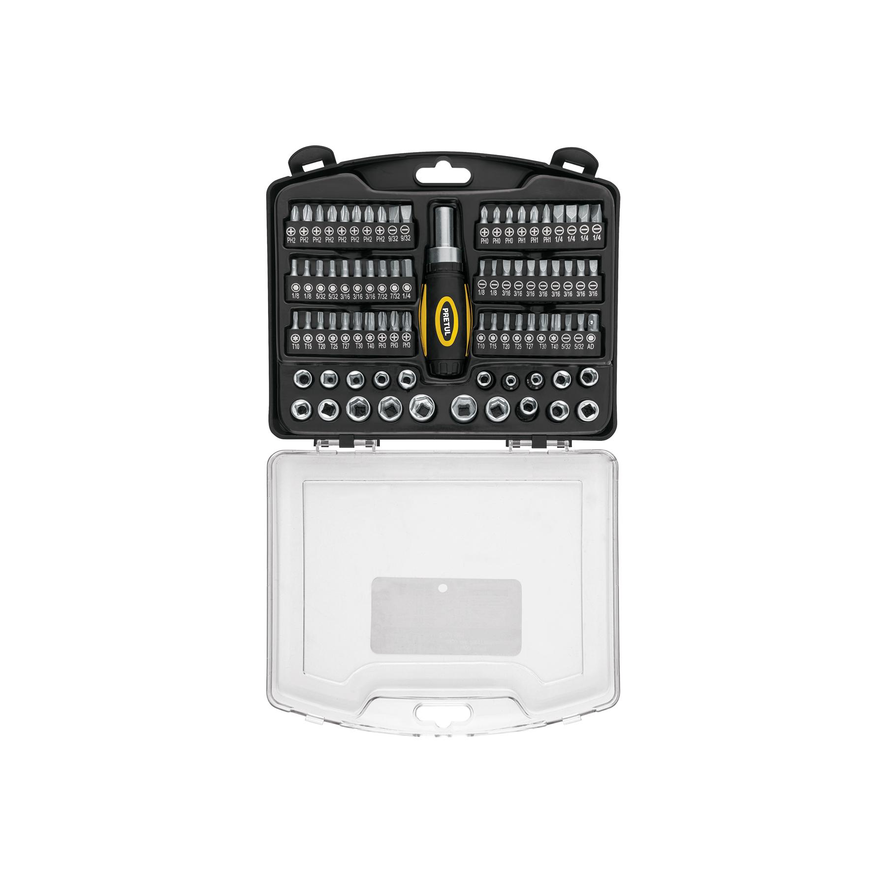 JUEGO DE 81 HERRAMIENTAS 1/4' PARA MECÁNICO, PRETUL