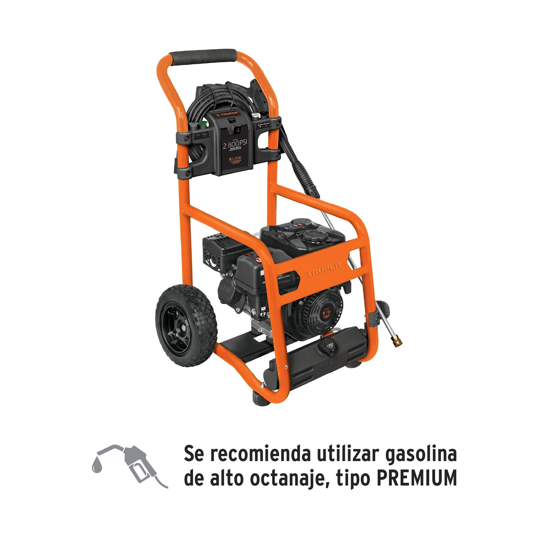 HIDROLAVADORA CON MOTOR A GASOLINA, 2,800 PSI, TRUPER