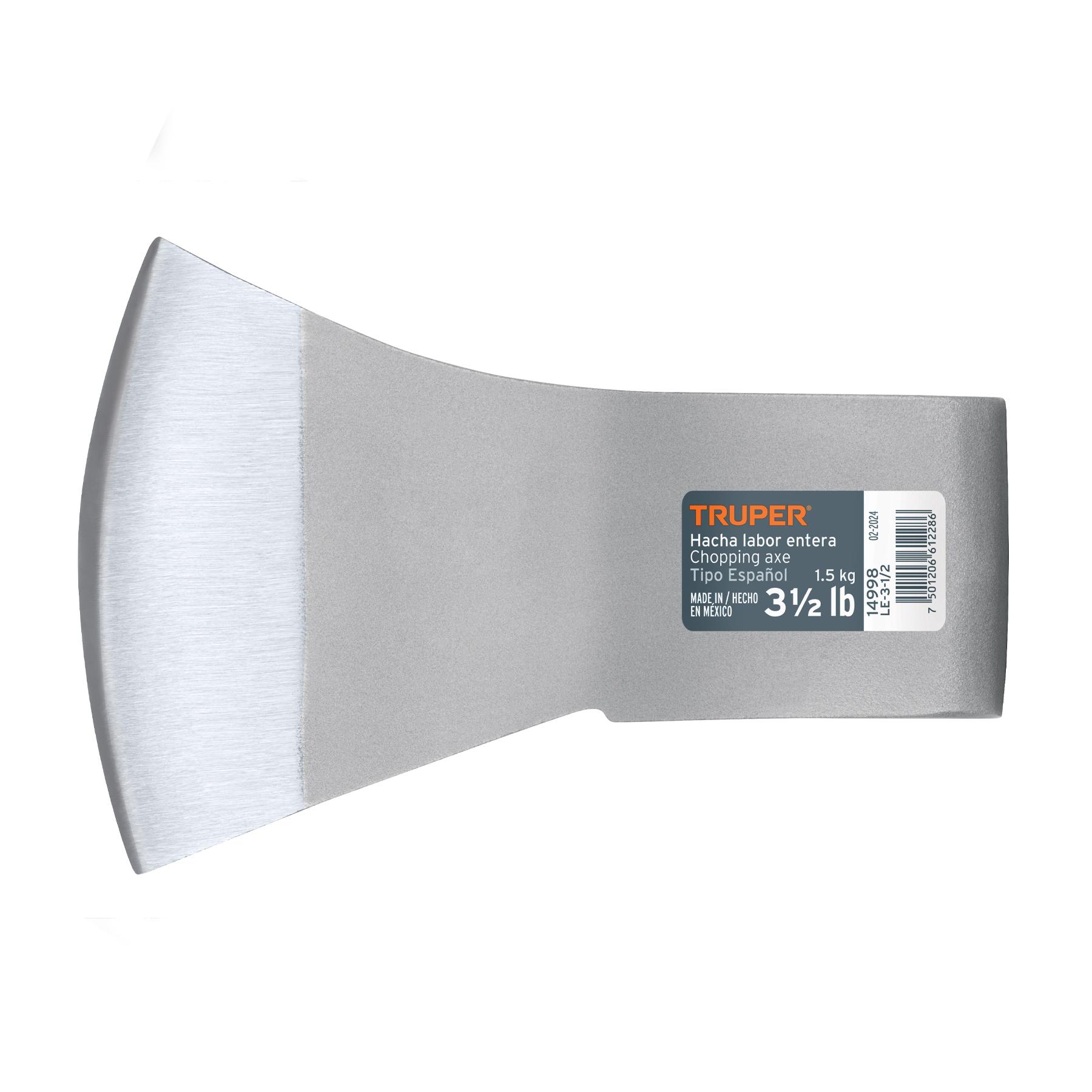 HACHA LABOR ENTERA 3-1/2 LB SIN MANGO, TRUPER