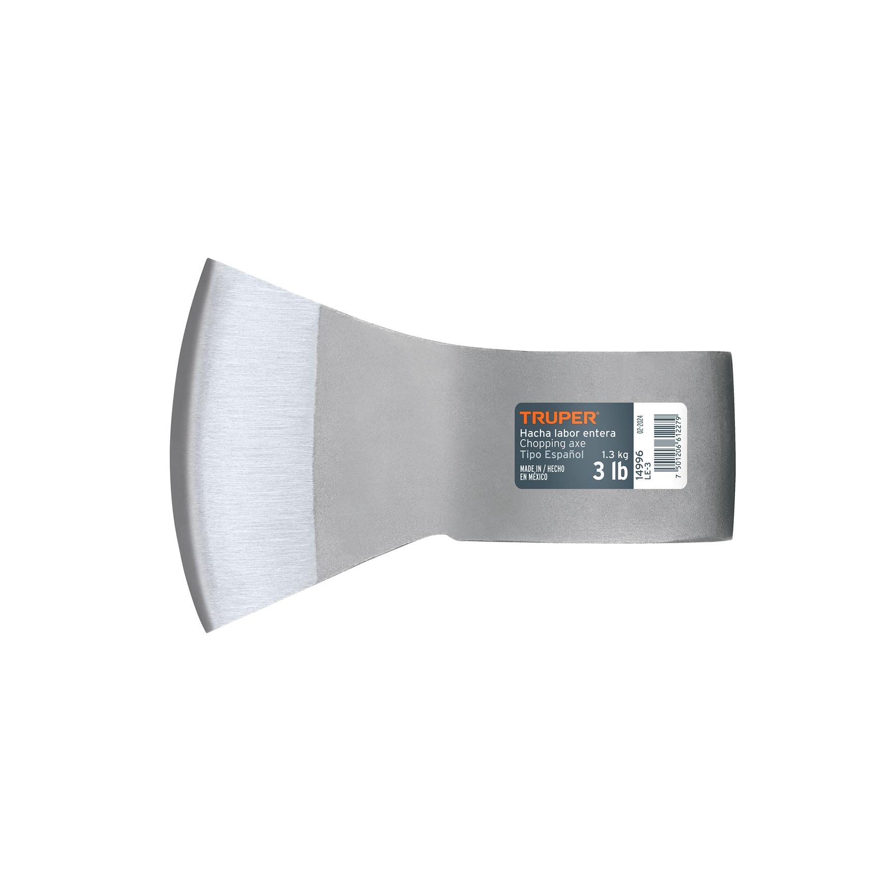 HACHA LABOR ENTERA 3 LB SIN MANGO, TRUPER