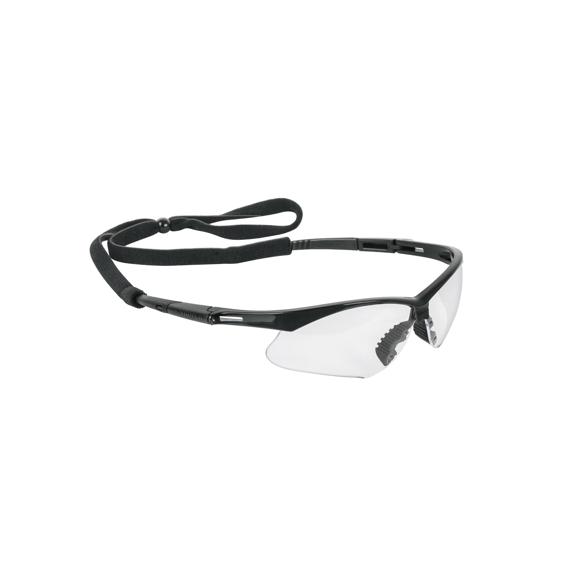 LENTES SEGURIDAD CLAROS ANTIEMPAÑO C/CORDÓN AJUSTABLE, SPORT