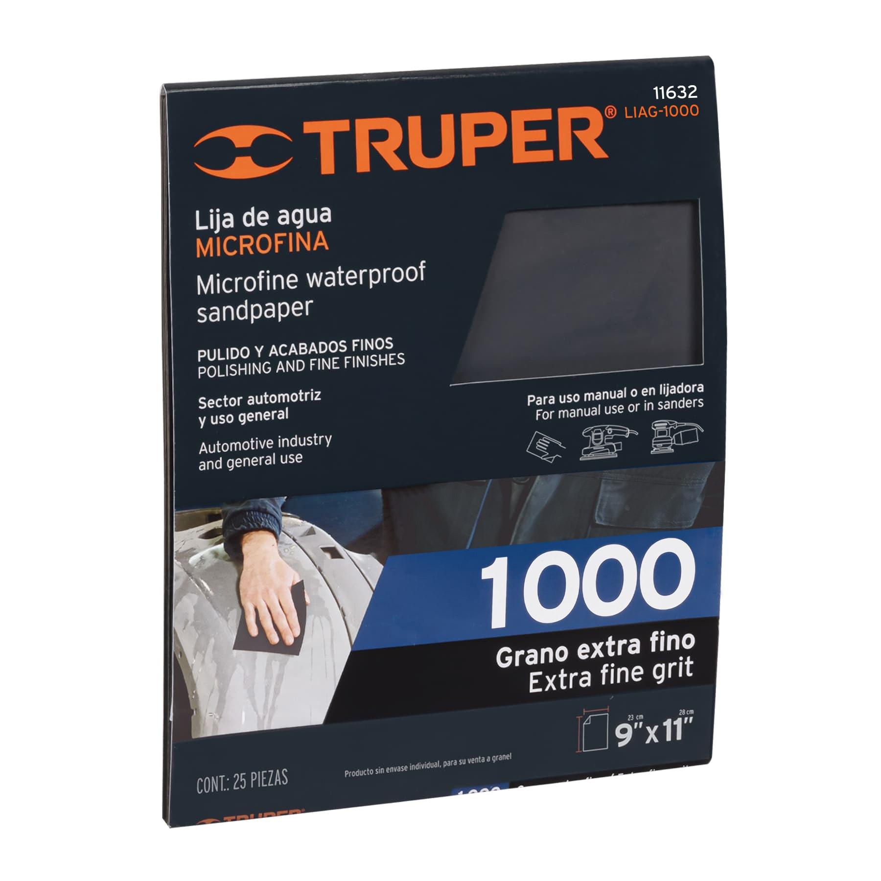 LIJA DE AGUA GRANO 1000 MICROFINA CARBURO DE SILICIO, TRUPER