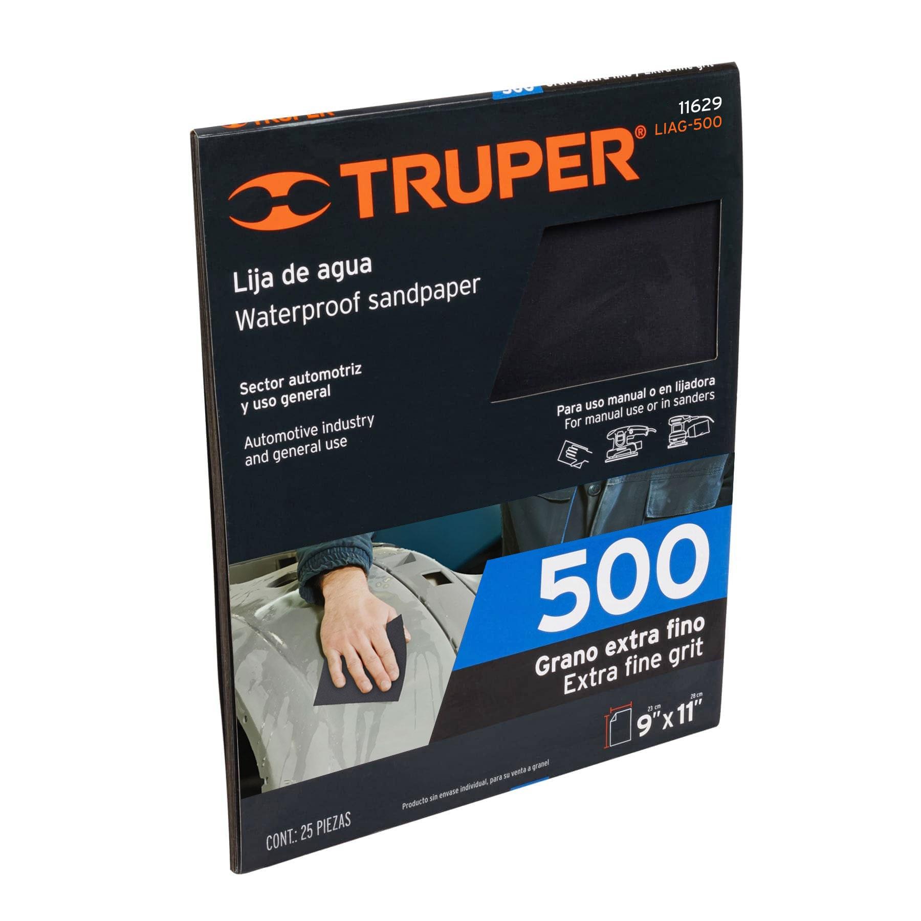 LIJA DE AGUA GRANO 500 DE CARBURO DE SILICIO, TRUPER